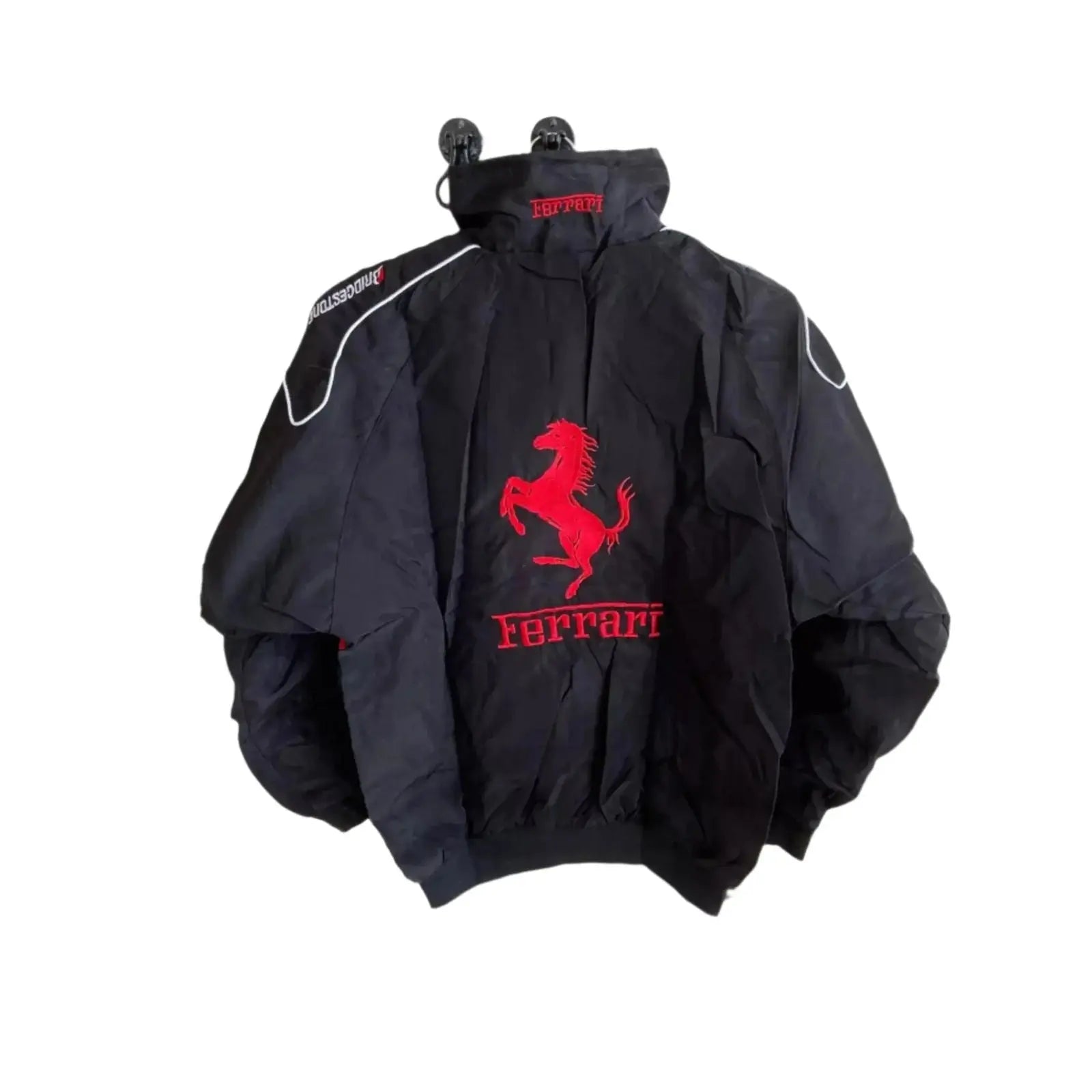Rare Vintage Style Red and Black Ferrari Racing | Bomber Jacket image 2