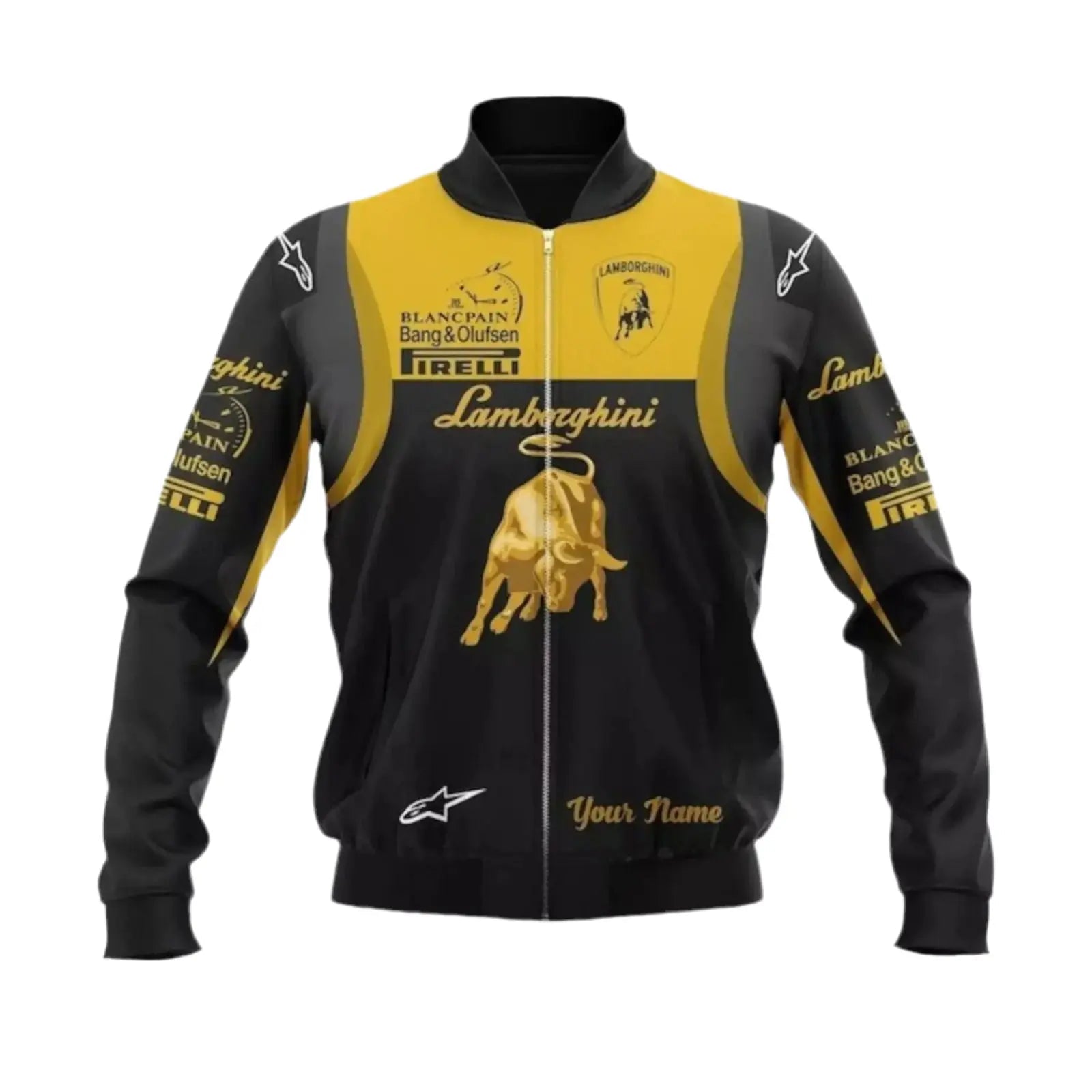 Lamborghini Over Print Custom Bomber Jacket image 1