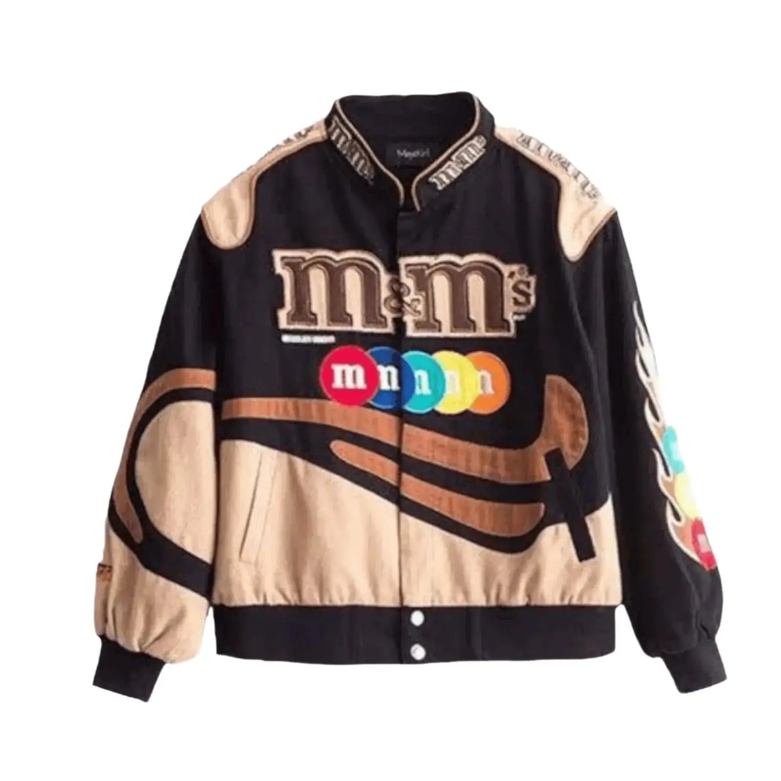 M&M Vintage Brown Printed Jacket - Classic Racing Apparel image 1