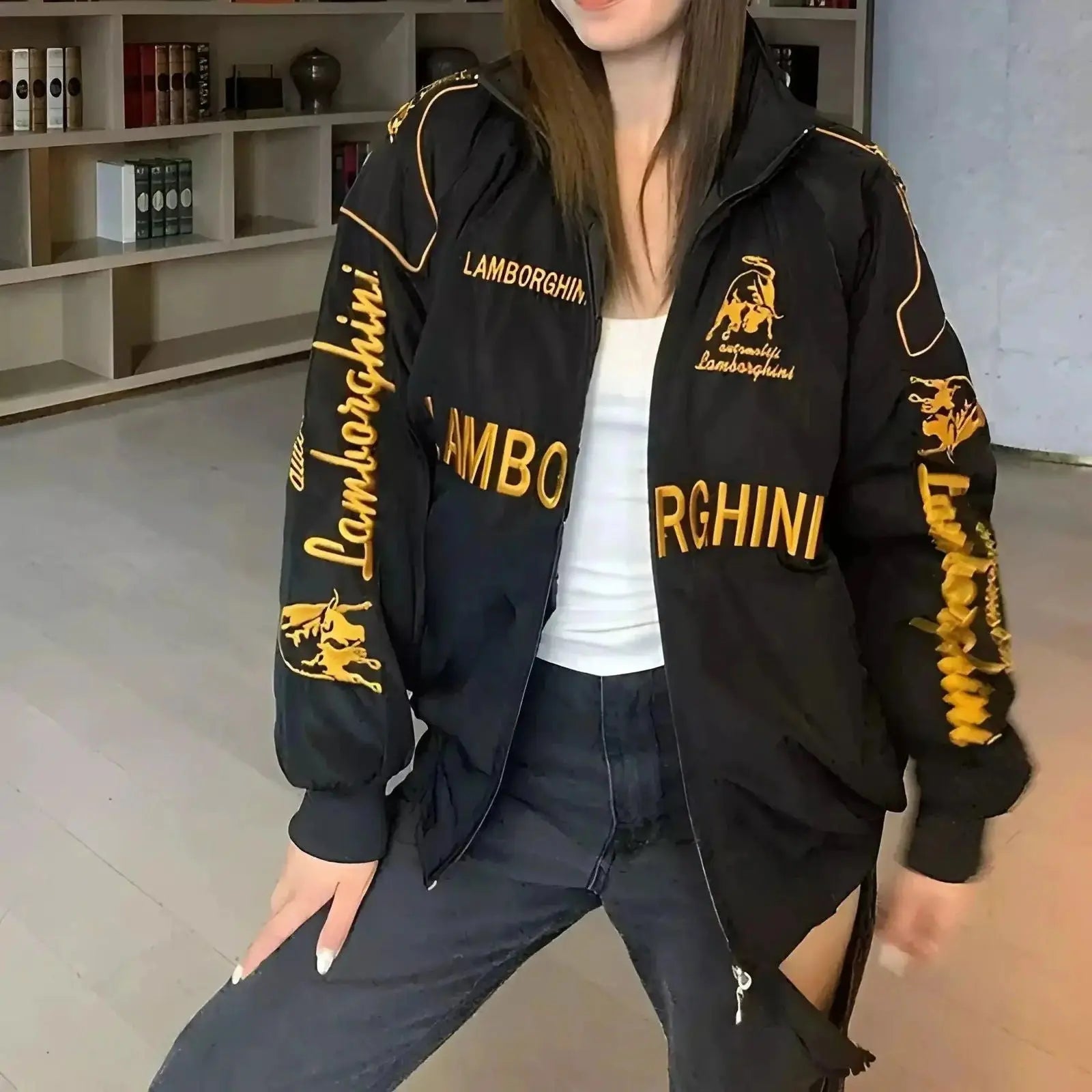 Lamborghini F1 Vintage Style Embroidery Racing Jacket image 5