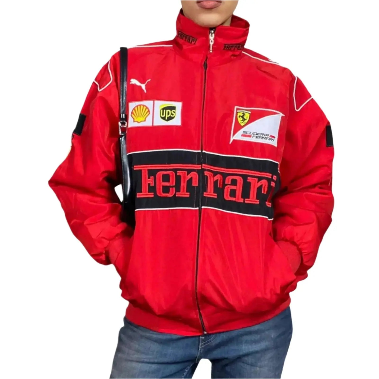Ferrari Vintage Embroidered Bomber Jacket image 1