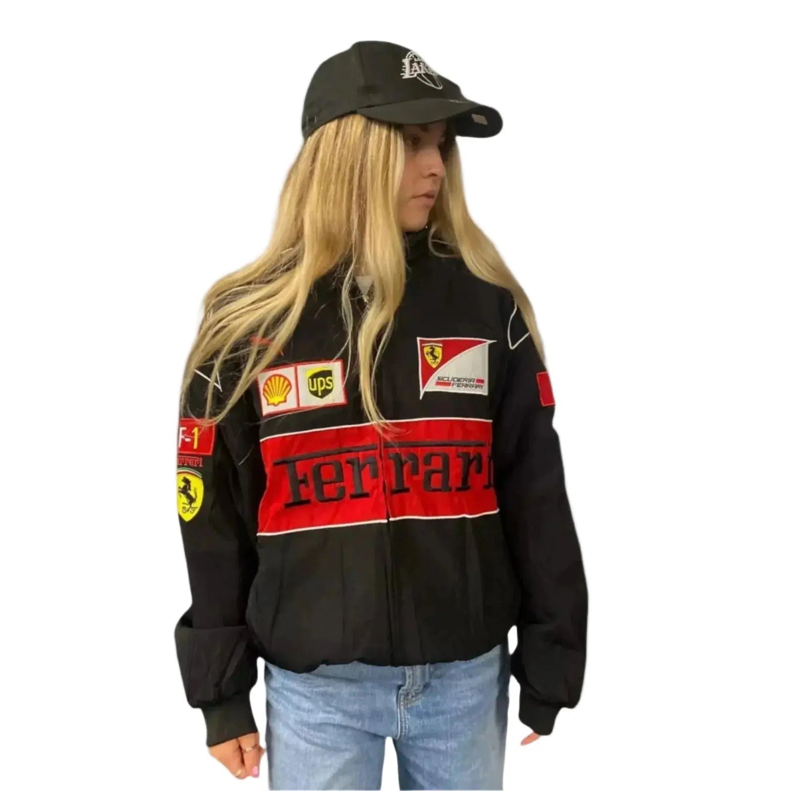 Embroidered F1 Ferrari Racing Jacket - Classic Motorsport Apparel image 1
