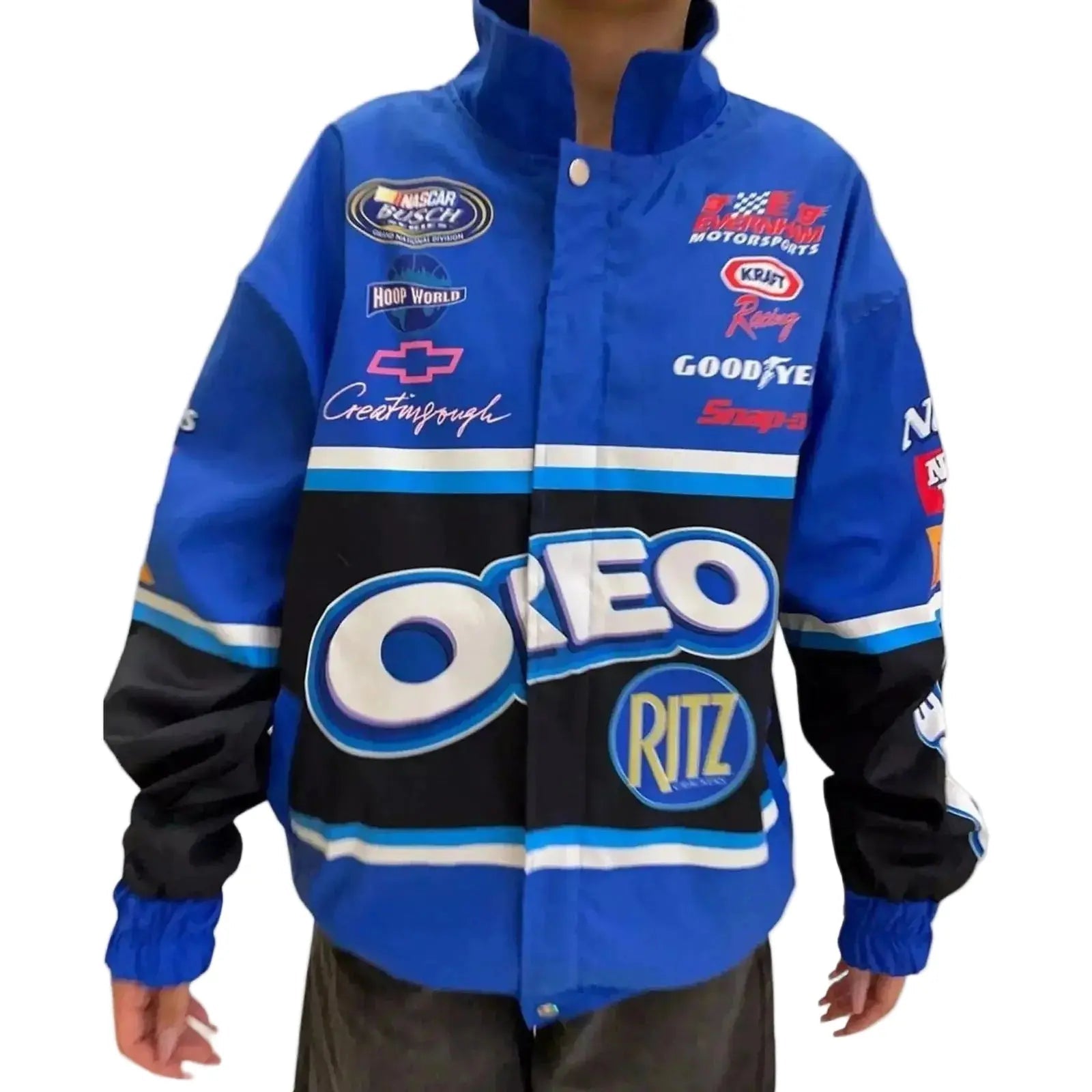 F1 Biker Racing Streetwear Embroidered Bomber Jacket image 3