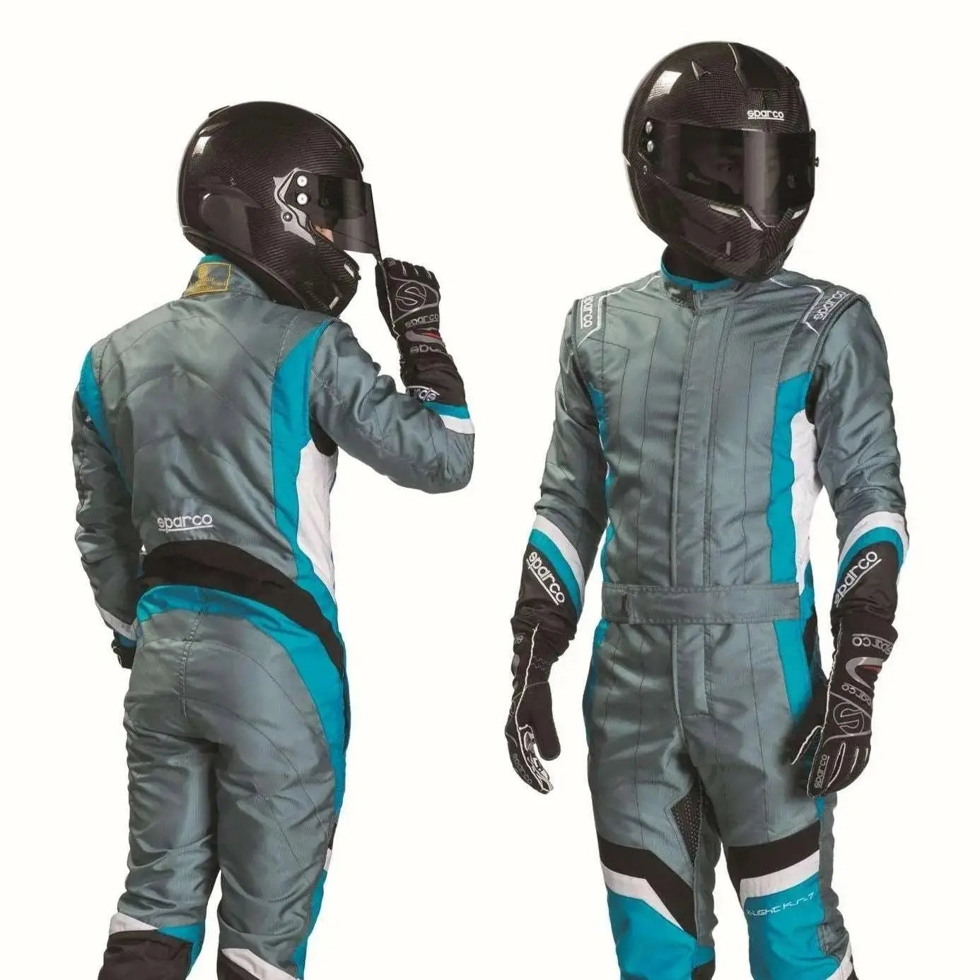Sparco X-Light KS-7 Replica Kart Suit - Black/Grey Lightweight Racing image 1