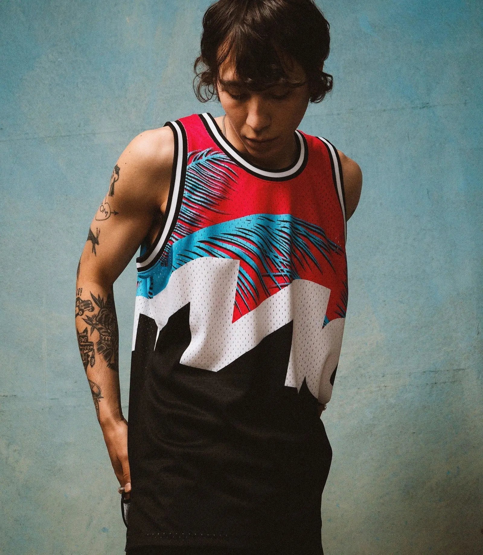 MIAMI GRAND PRIX MESH TANK - MITCHELL & NESS - BLACK/PINK image 3