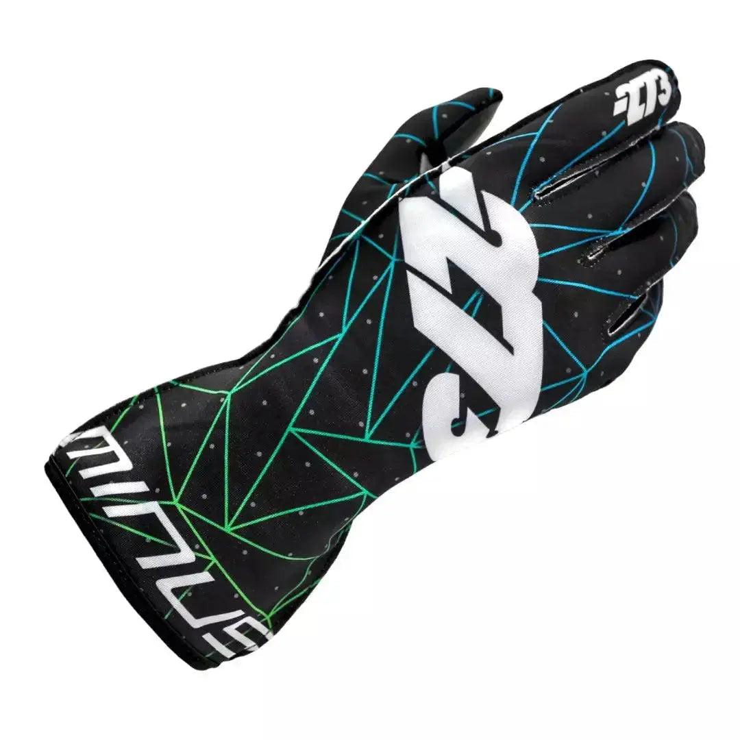 POLY EVO Black/Green/Cyan Gloves image 2