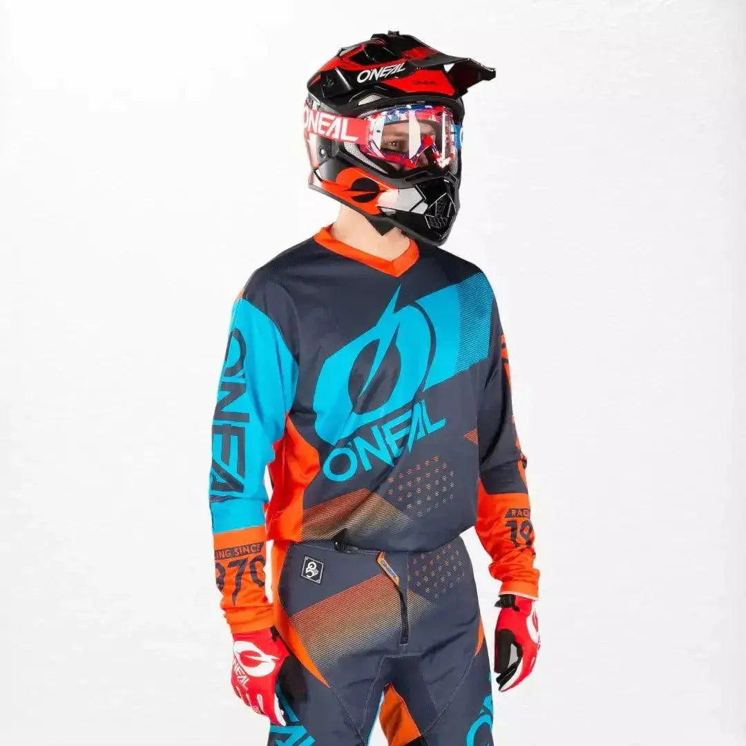 O'Neal Element Factor MX Jersey Gray-Orange-Blue image 1
