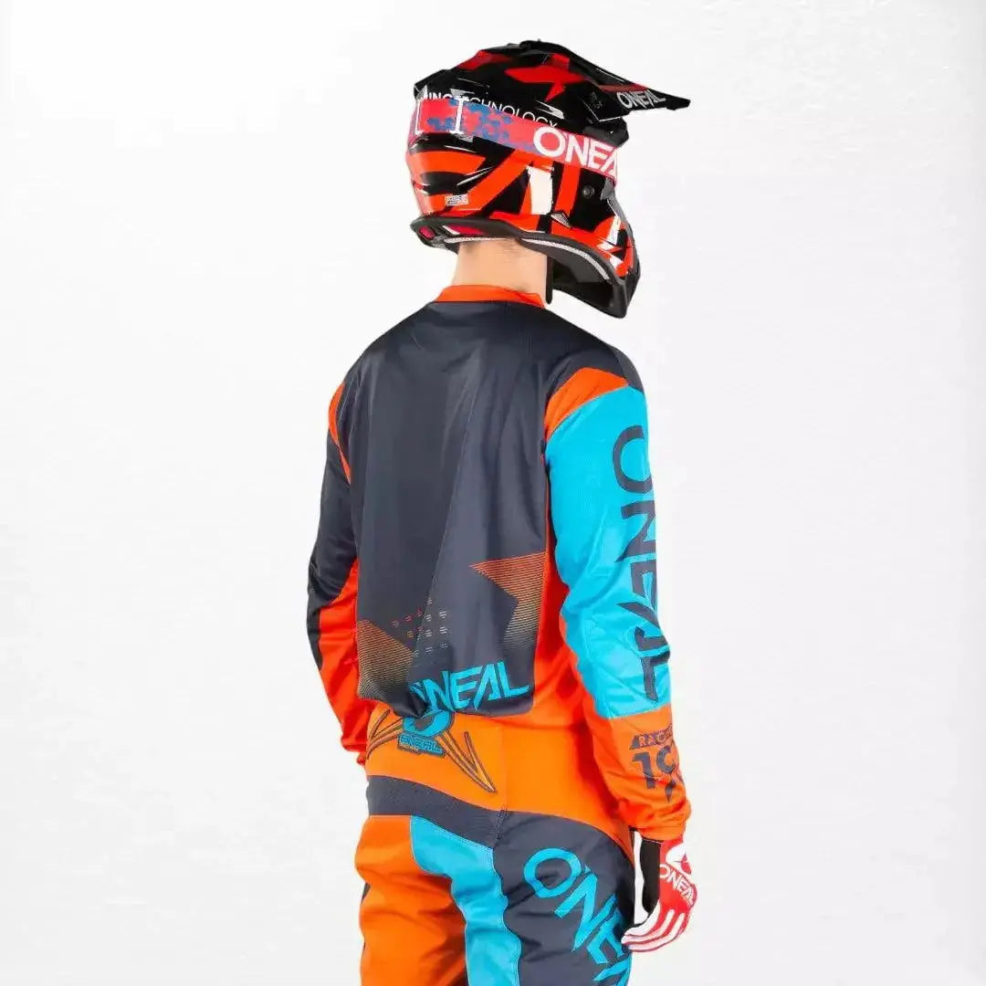O'Neal Element Factor MX Jersey Gray-Orange-Blue image 4