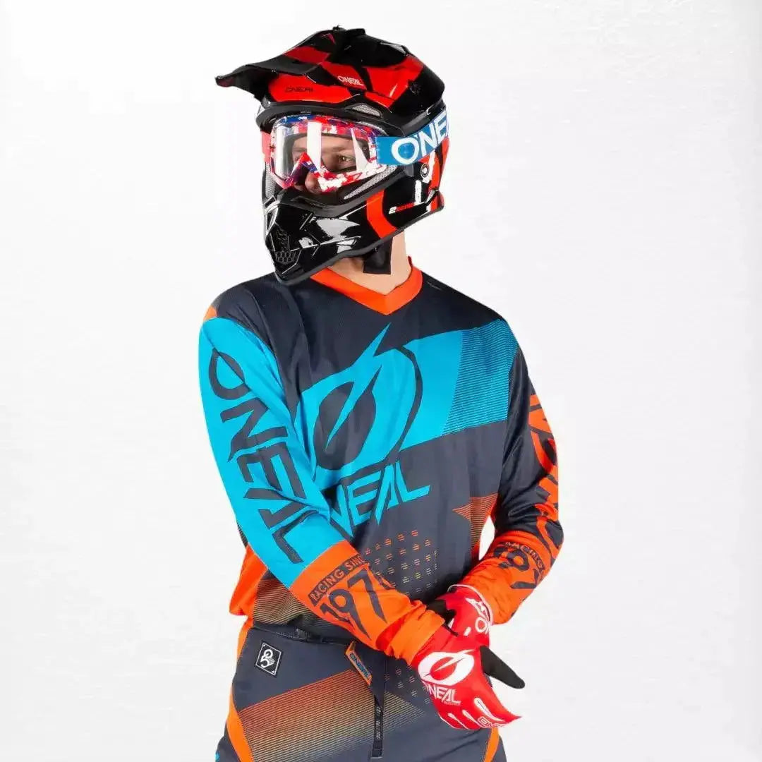 O'Neal Element Factor MX Jersey Gray-Orange-Blue image 5