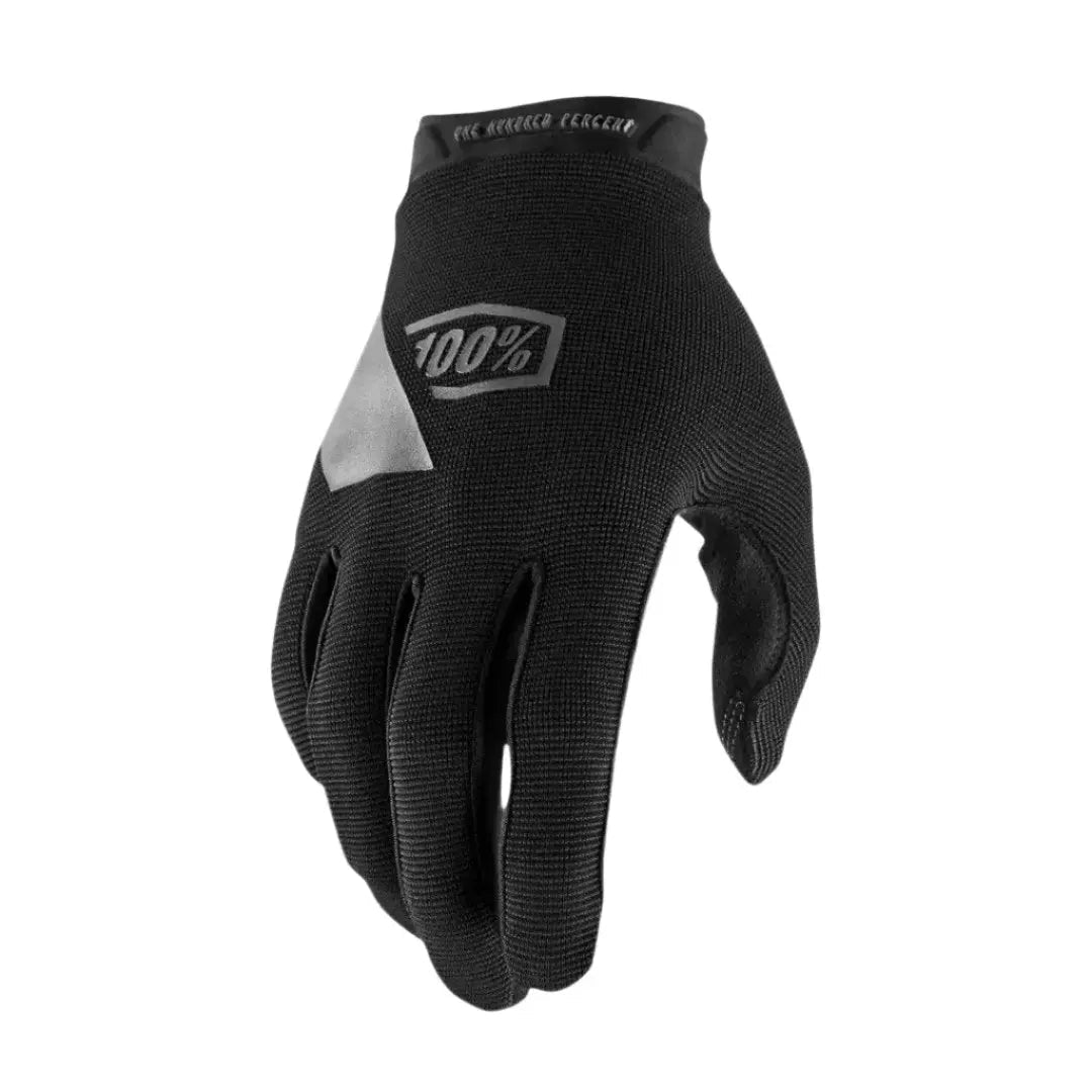 100% Ridecamp MX Gloves - Black | Durable Motocross Gloves image 1