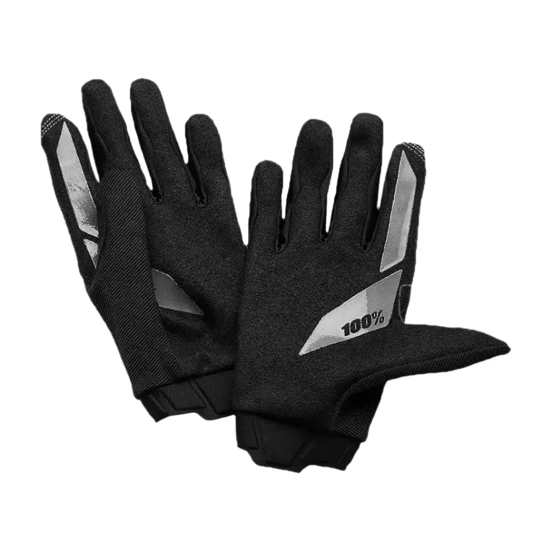 100% Ridecamp MX Gloves - Black | Durable Motocross Gloves image 2