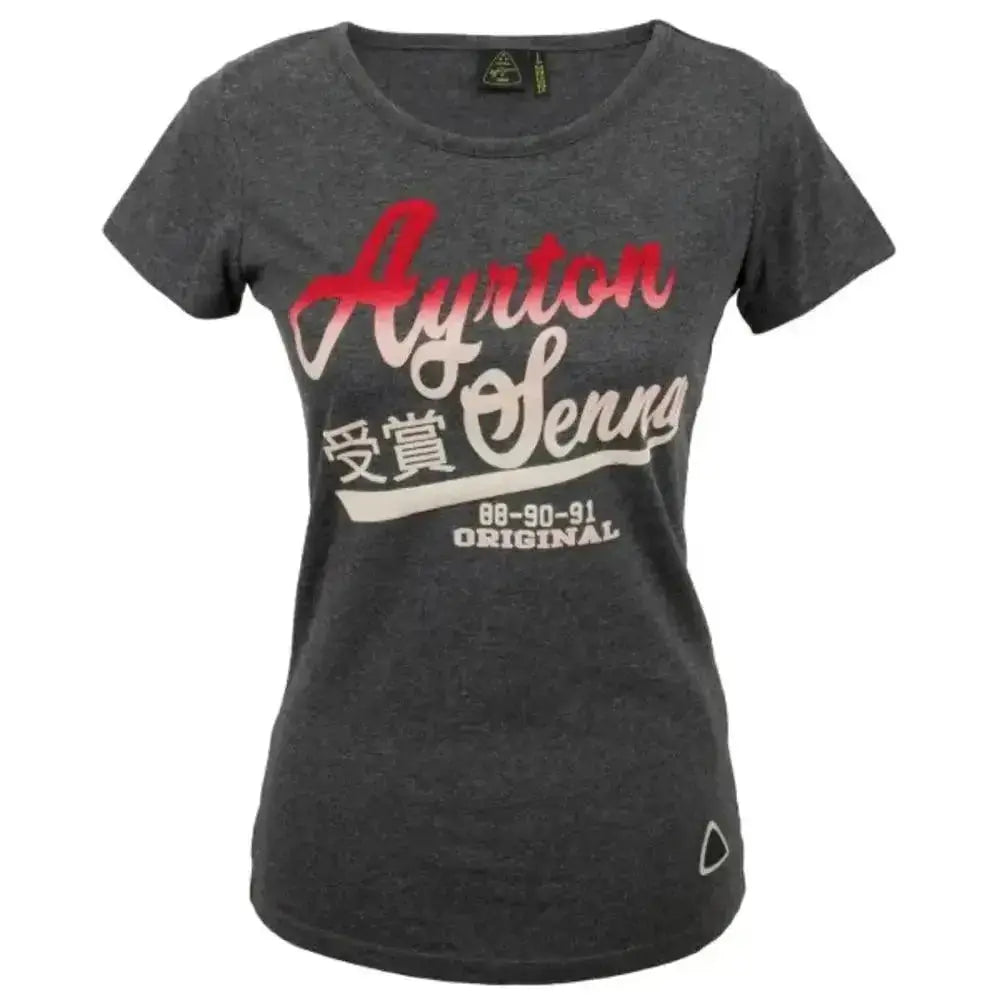 Ayrton Senna Ladies T-Shirt Vintage Grey image 2