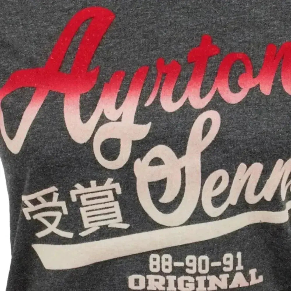 Ayrton Senna Ladies T-Shirt Vintage Grey image 3