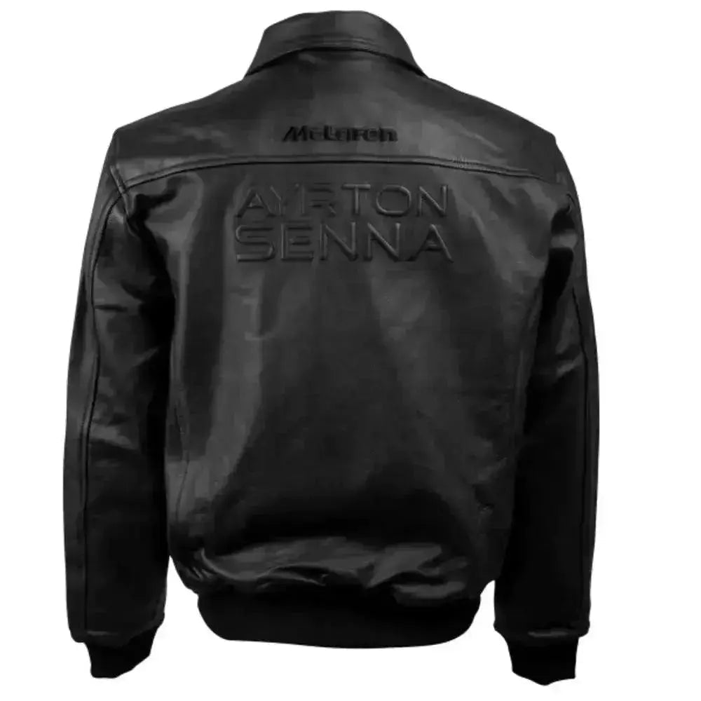 Ayrton Senna McLaren Leather Jacket Three Times World Champion image 4