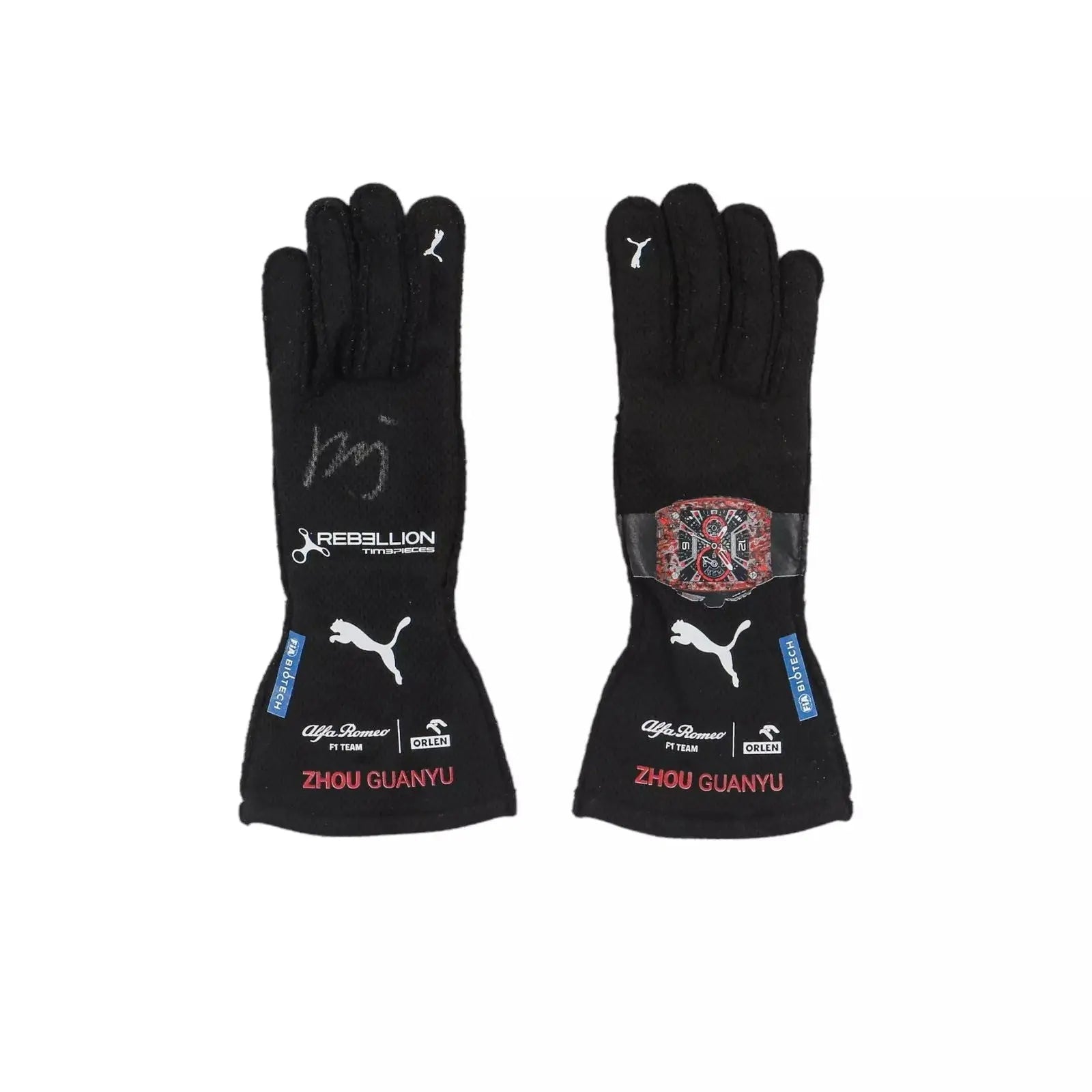 2023 Zhou Guanyu Replica Alfa Romeo F1 Race Gloves image 1