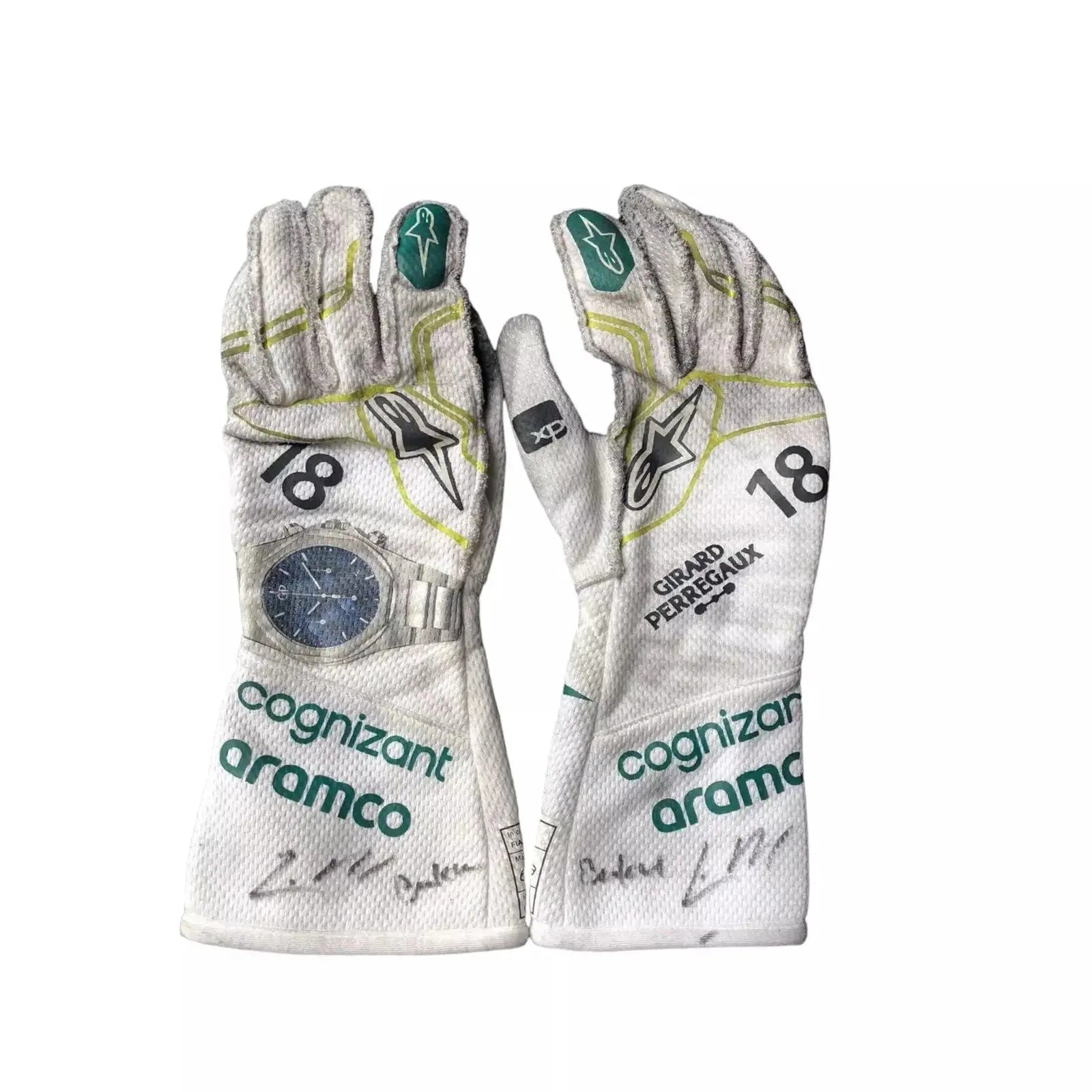 2023 Lance Stroll Baku Worn Gloves image 1
