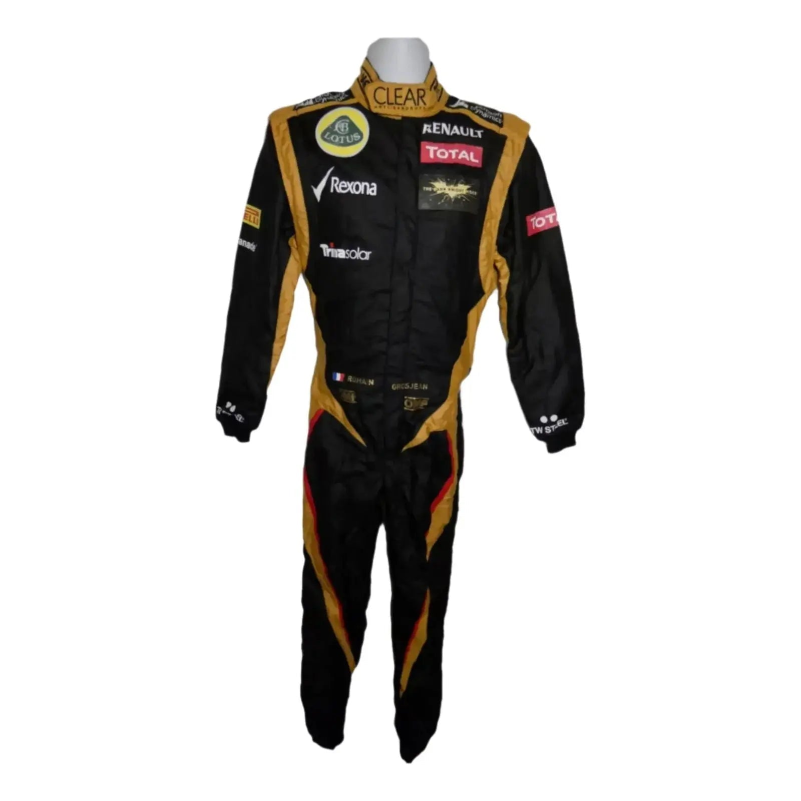 Romain Grosjean 2012 British GP ‘The dark knight rises’ Lotus F1 race suit image 1