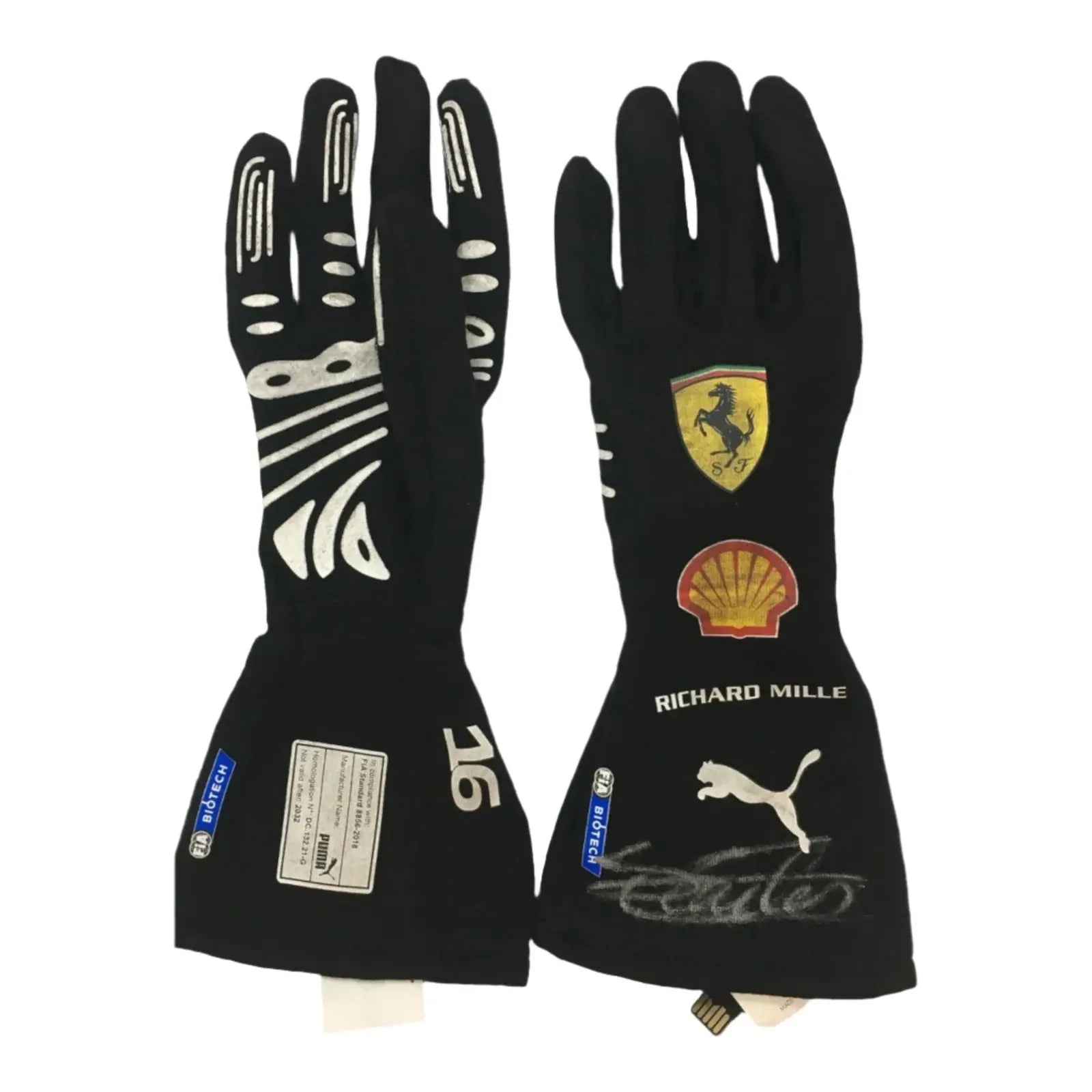 2021 Charles Leclerc Ferrari Monaco GP F1 gloves image 2