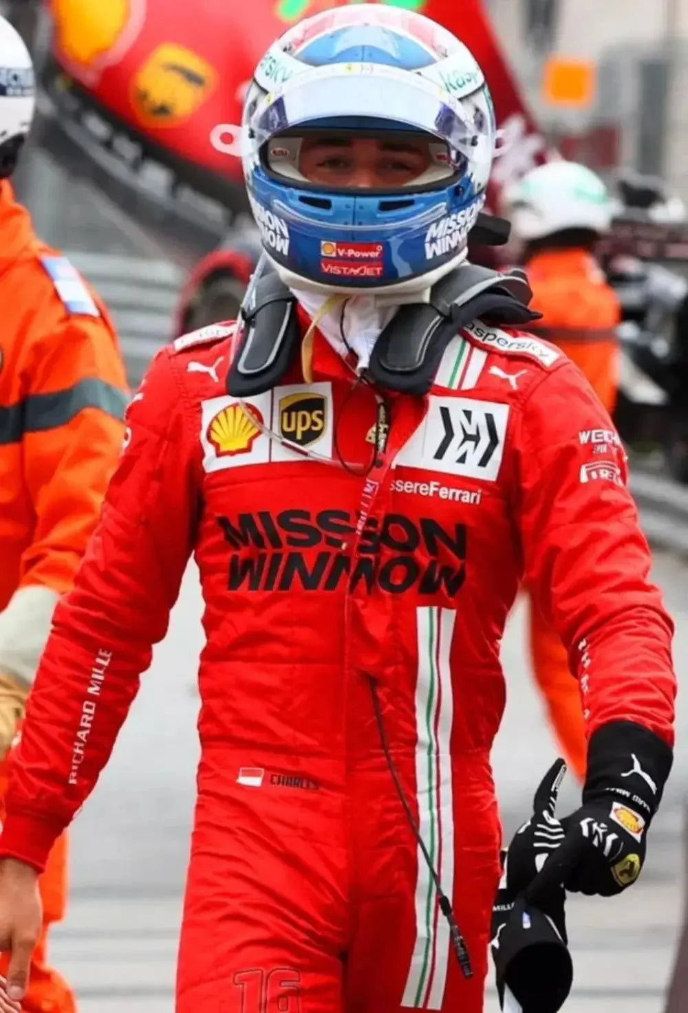 2021 Charles Leclerc Ferrari Monaco GP F1 gloves image 4