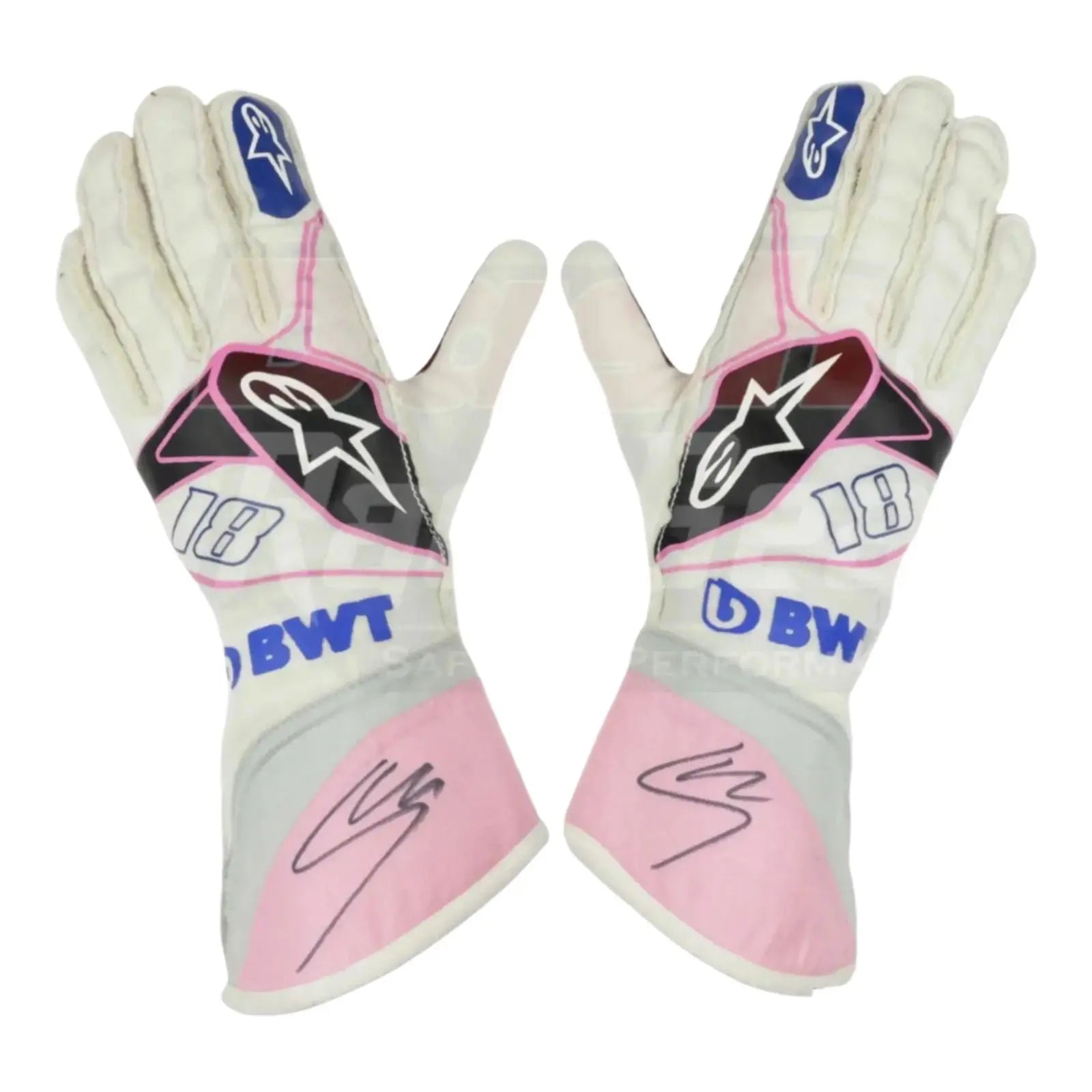 2019 Lance Stroll BWT Race Spec Racing Point F1 Gloves image 1