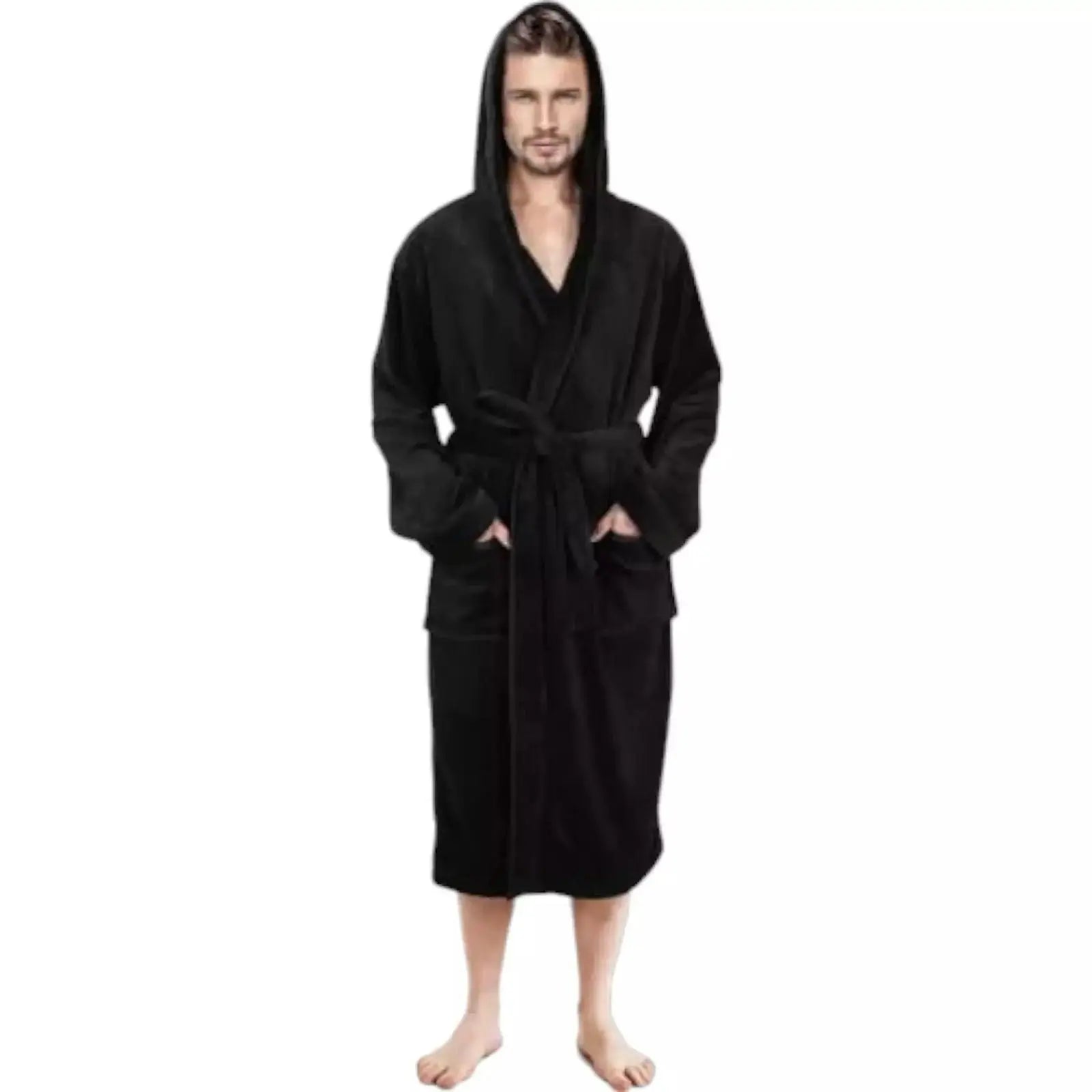 Unisex Fleece Hooded Bathrobes image 1