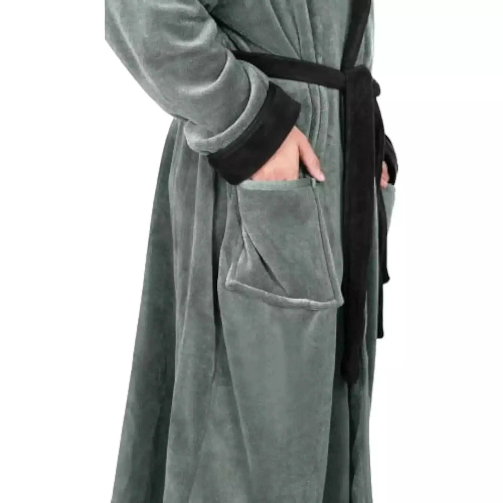New Unisex Fleece Hooded Bathrobes image 2