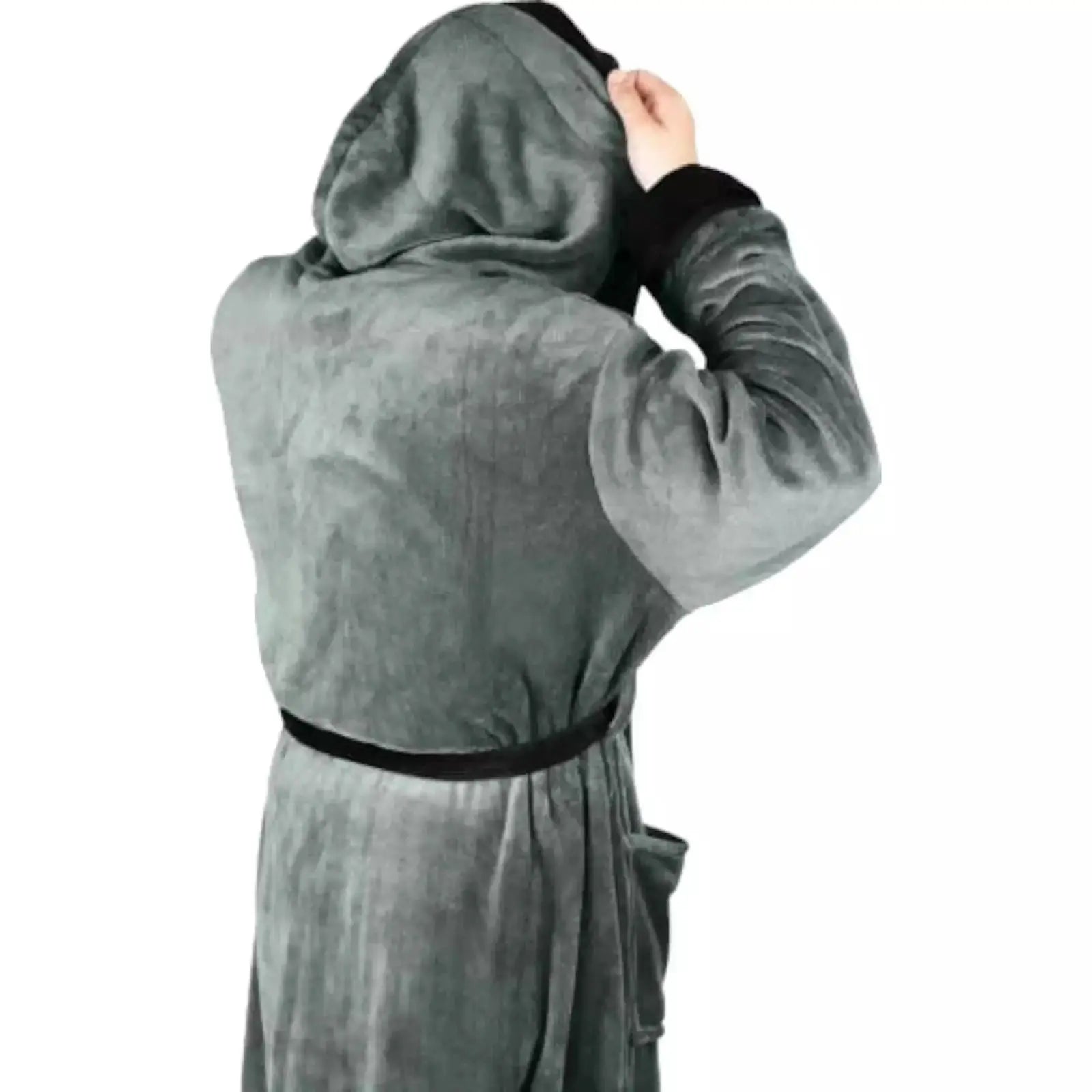 New Unisex Fleece Hooded Bathrobes image 3