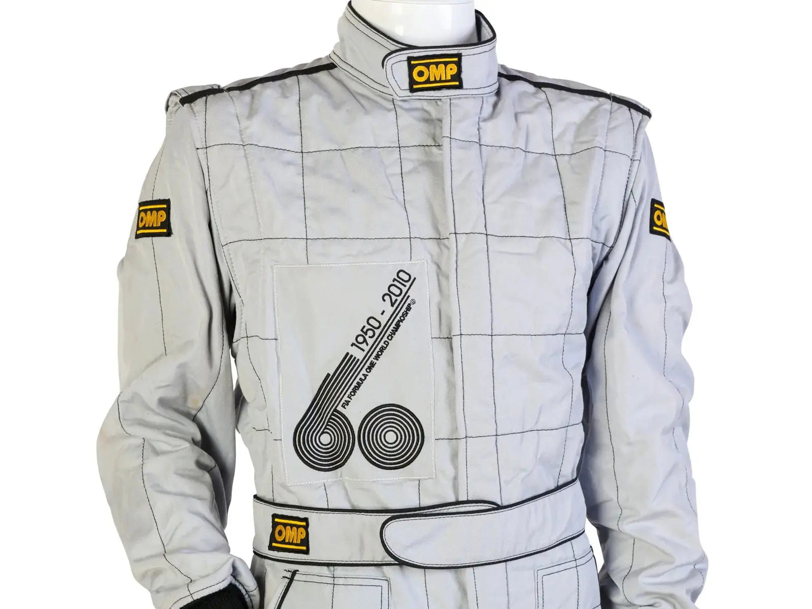 2010 Formula 1 50th Anniversary Bahrain Grand Prix Demonstration OMP NIGEL MANSELL’S Race Suit image 5