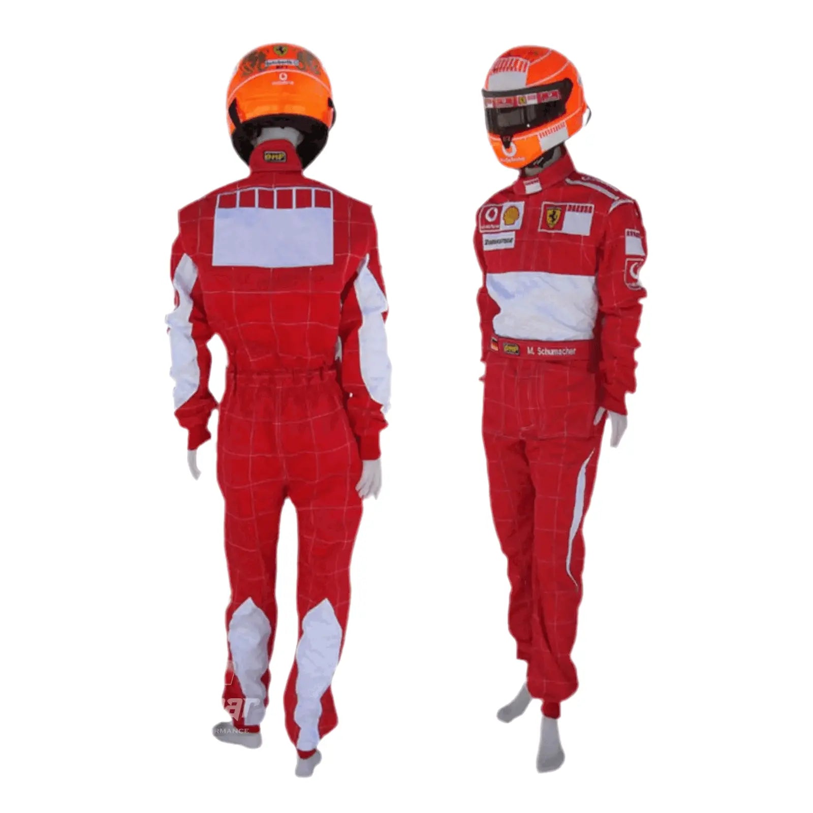 2006 Michael Schumacher "Bar Code" Ferrari F1 Embroidered Racing Suit – Iconic Formula 1 Replica image 2