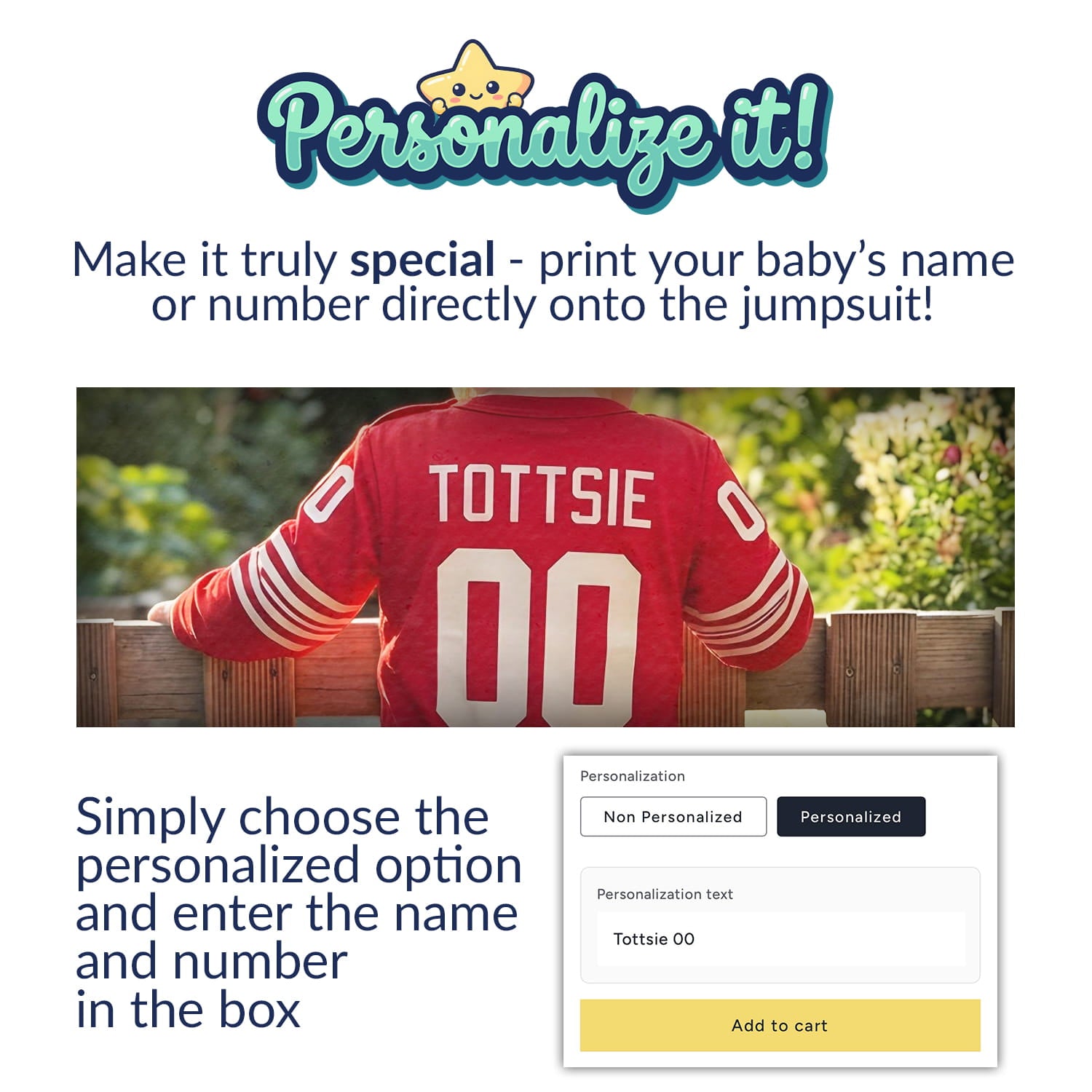 Detroit Red Wings - Hockey Baby Onesie Jumpsuit - Instructions to personalize your Detroit Red Wings Hockey Baby onesie jumpsuit | Dash Racegear