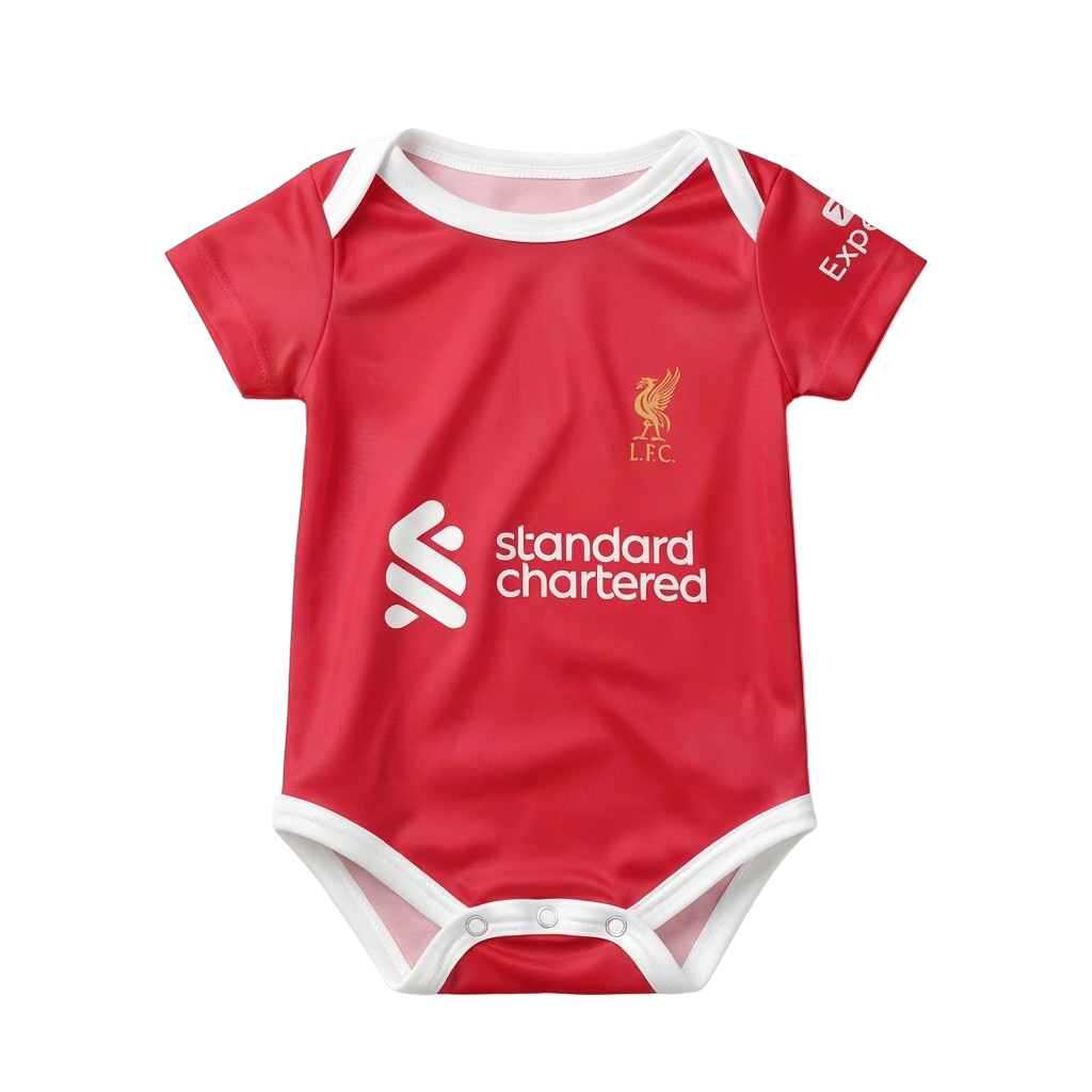 24/25 Liverpool Baby Bodysuit - liverpool baby onesie front on traansparent background | Dash Racegear