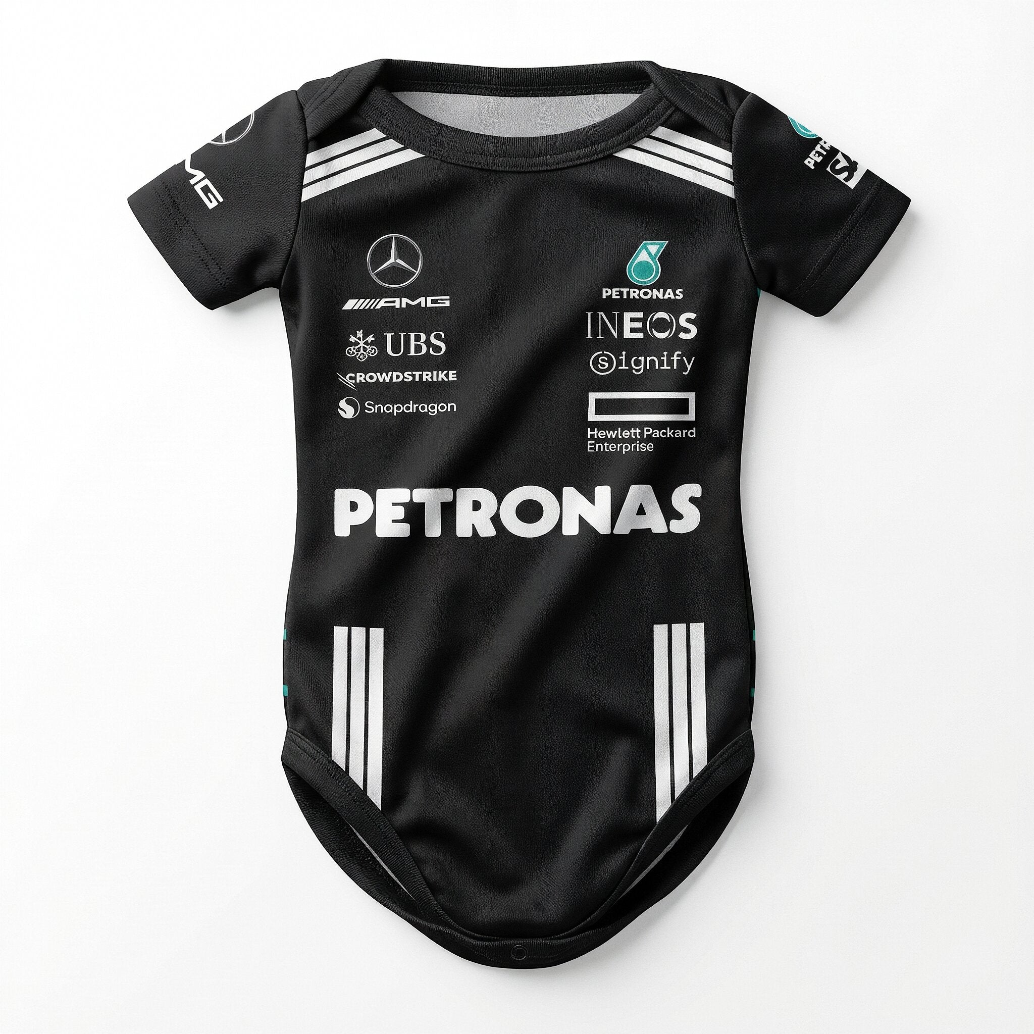 Mercedes Baby Bodysuit Onesie 2025 - mercedes formnula one baby onesie bodysuit front | Dash Racegear