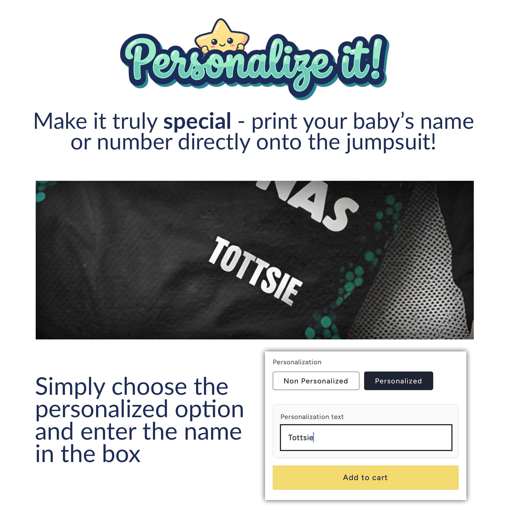 Mercedes Longsleeve Jumpsuit 2025 - Mercedes Benz Amg racing Formula One inspired baby oneise personalization Instructions | Dash Racegear