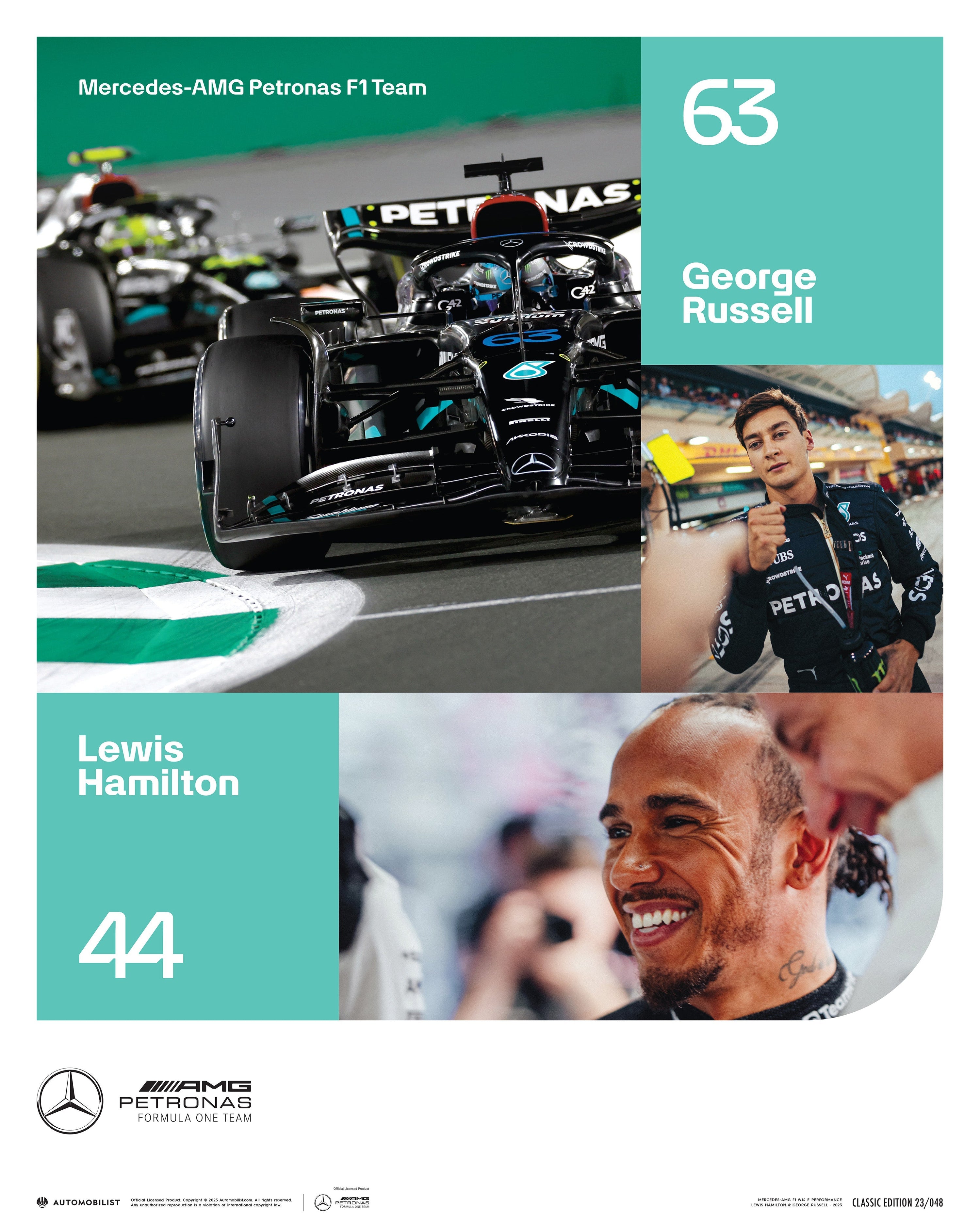 Team 2023 Poster — primary product view showing Mercedes-AMG PETRONAS F1 styling and product details | Dash Racegear