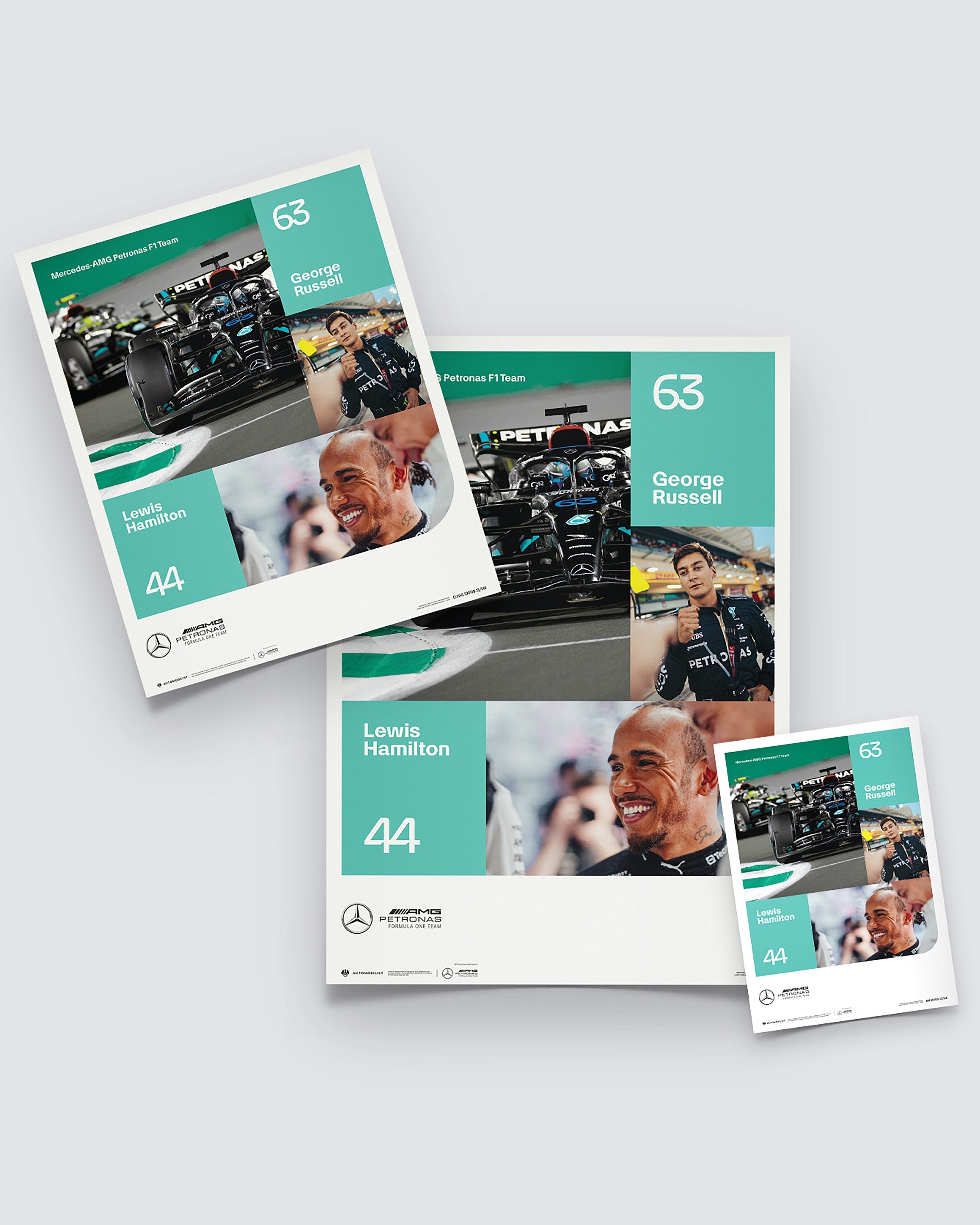 Team 2023 Poster — alternate product angle showing Mercedes-AMG PETRONAS F1 styling and product details | Dash Racegear