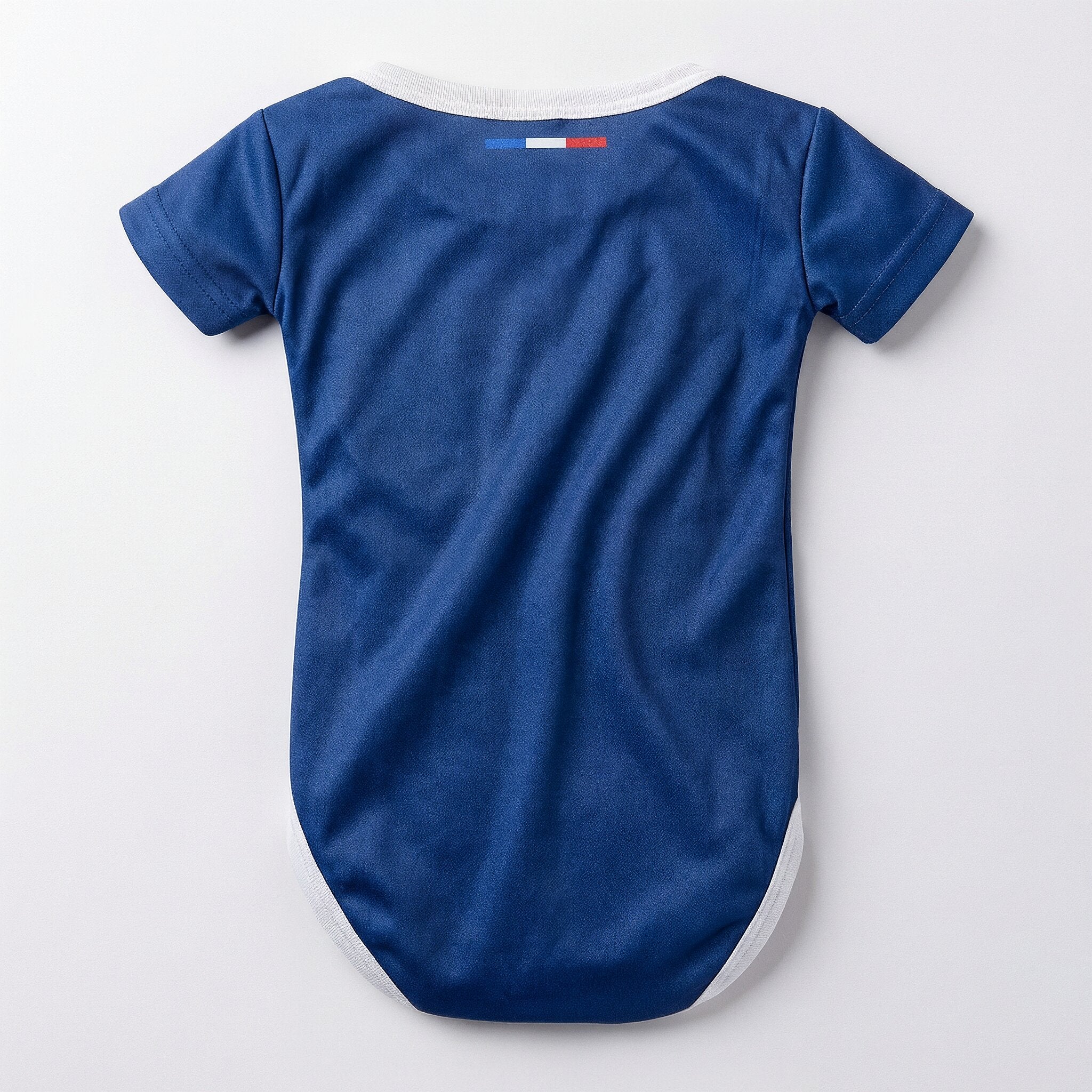 24/25 PSG Baby Bodysuit - PSG 24-25 baby bodysuit back view plain navy blue with French flag neck label | Dash Racegear