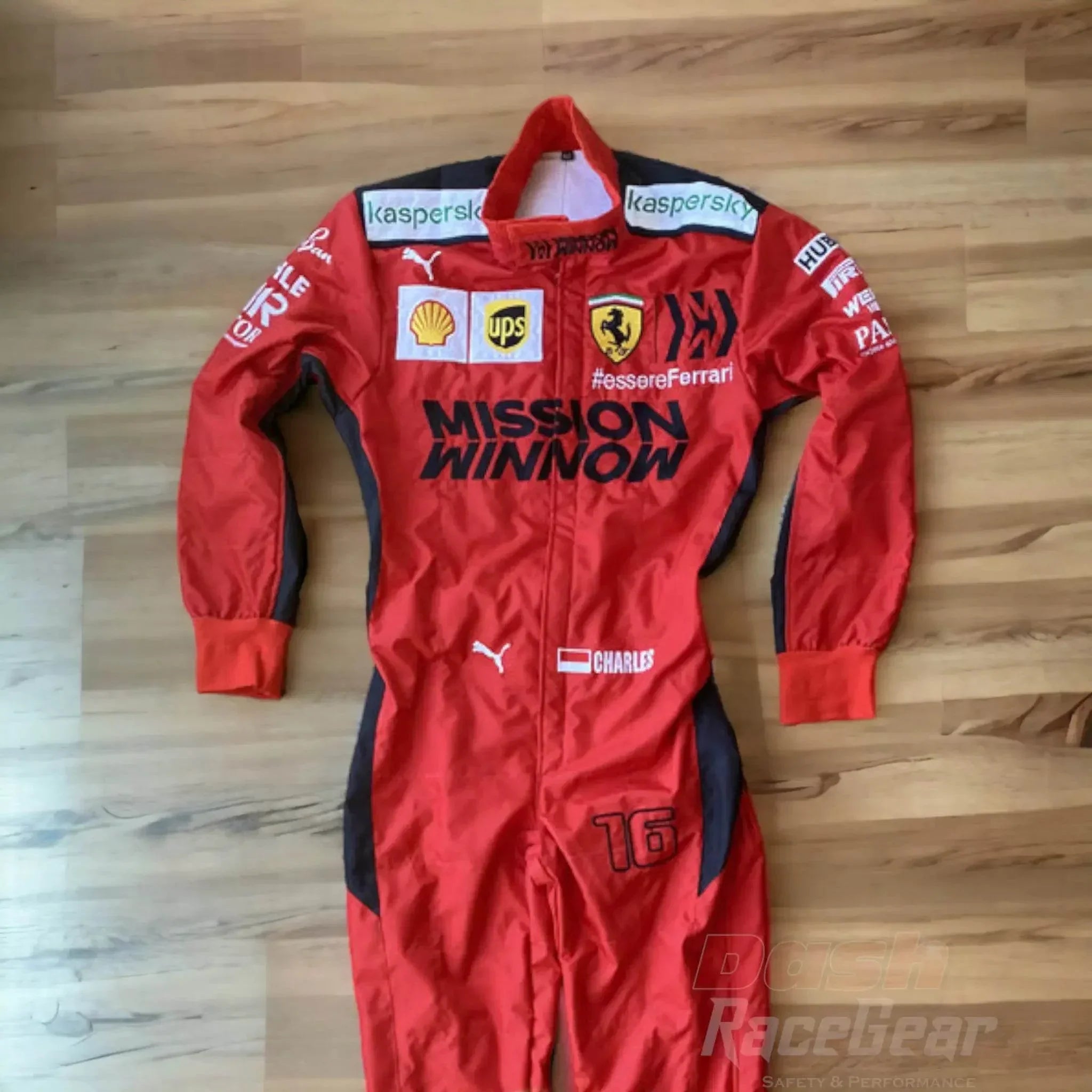 2020 Charles Leclerc Ferrari Mission Winnow F1 Embroidered Racing Suit DASH RACEGEAR