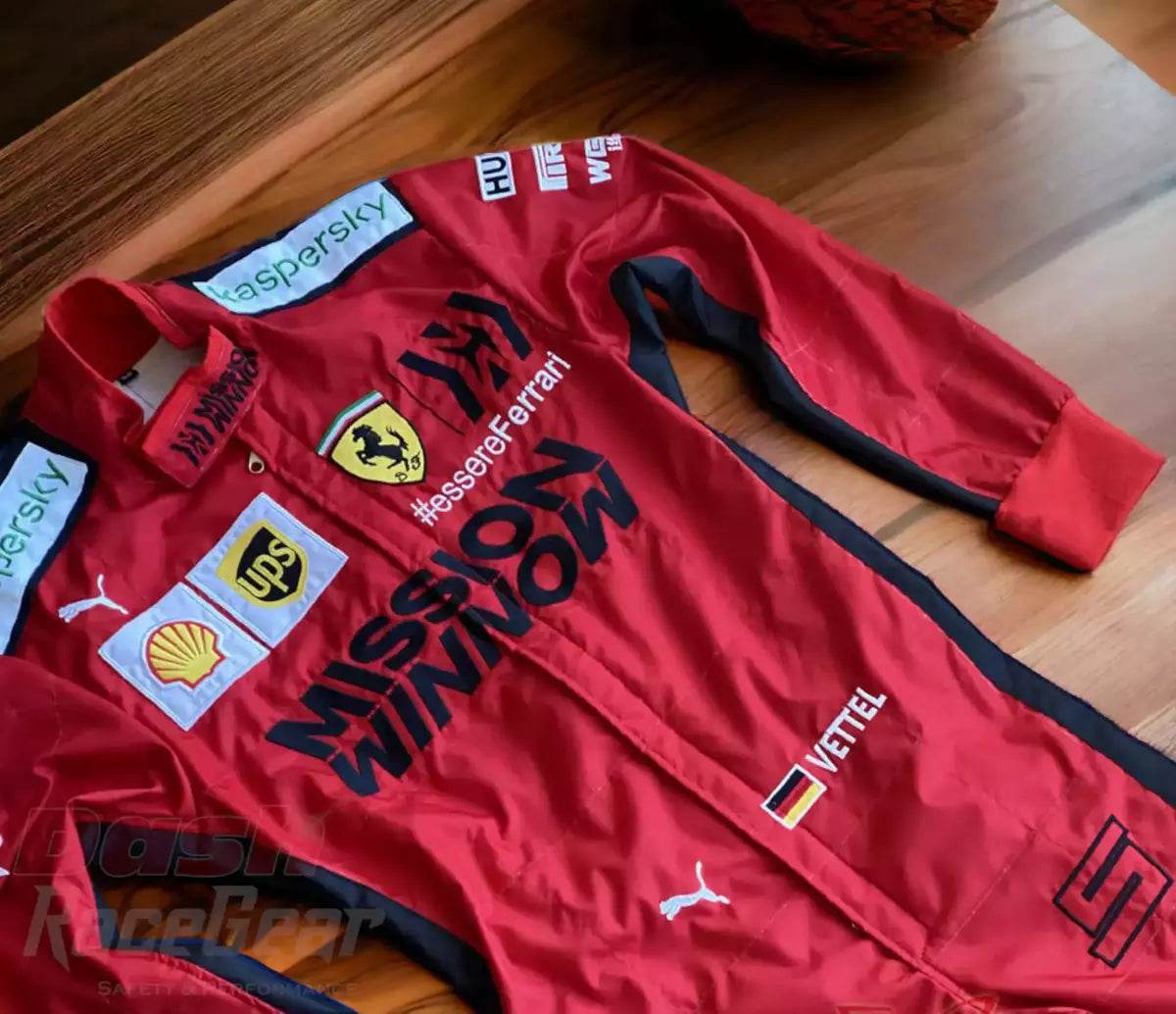 2020 sebastian vettel ferrari mission winnow f1 embroidered racing suit 2020 Sebastian Vettel Ferrari Mission Winnow F1 Embroidered Racing suit DASH RACEGEAR