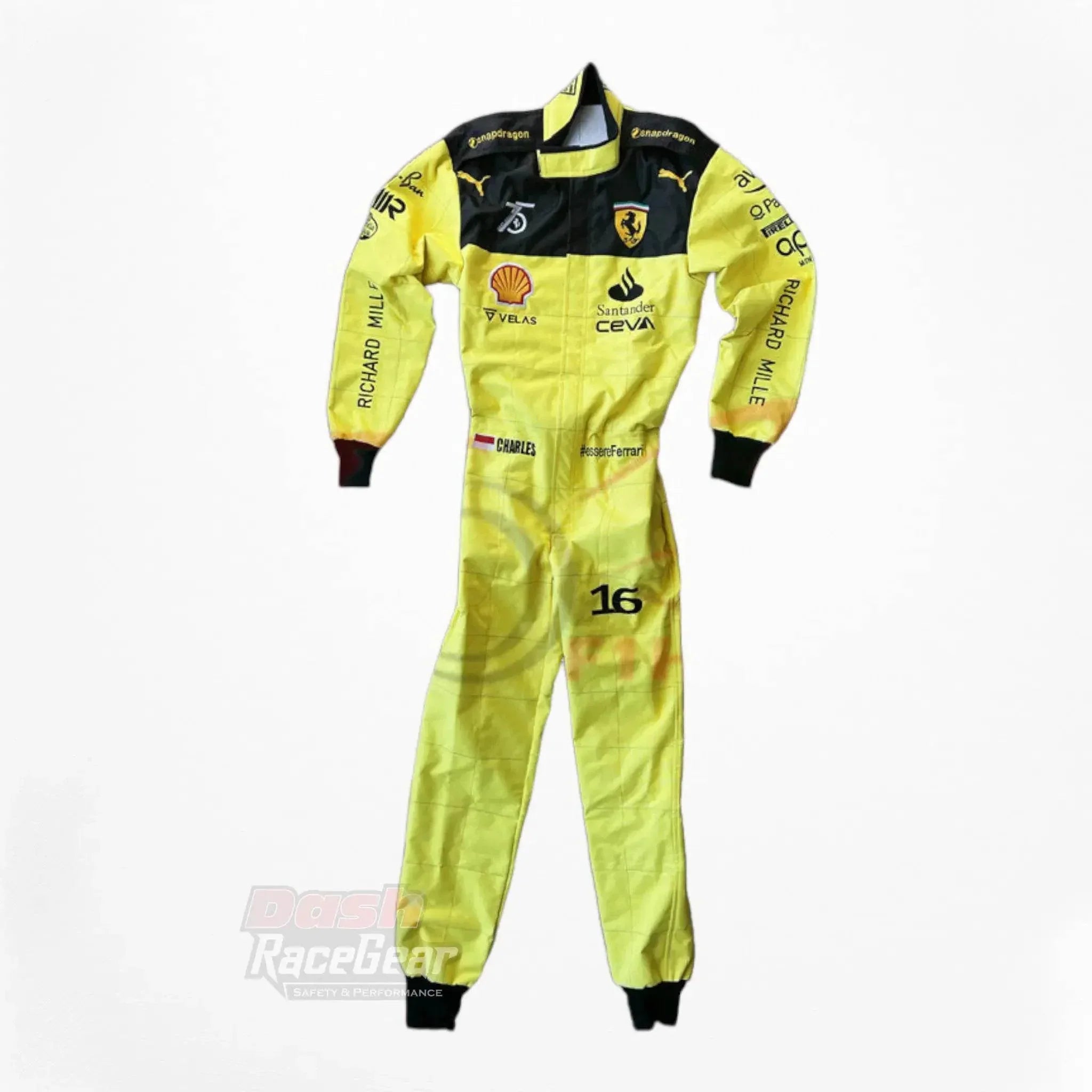 2022 Charles Leclerc Ferrari F1 Embroidered Racing Suit - MONZA GP DASH RACEGEAR