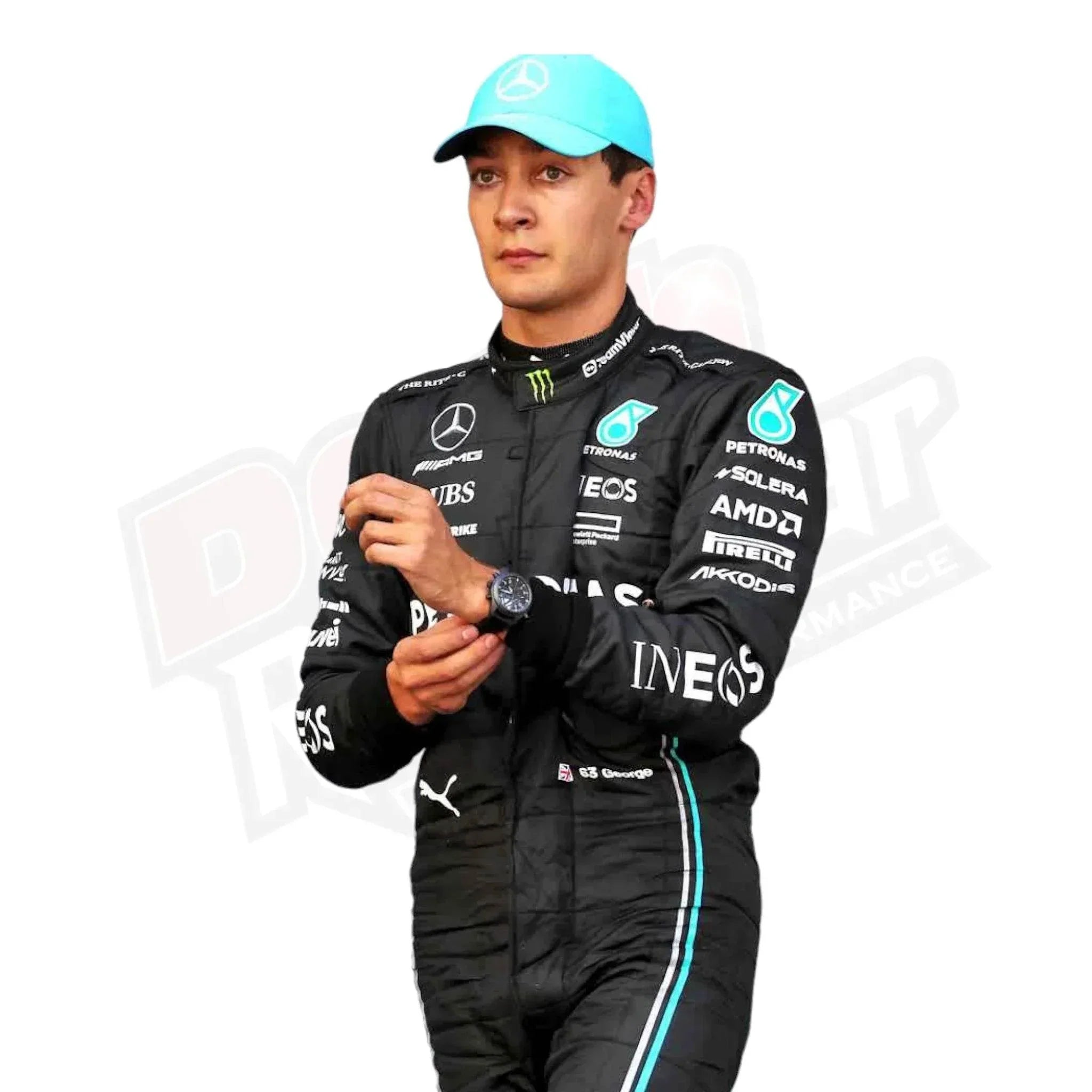 2023 george russell mercedes amg f1 race suit 2023 George Russell Mercedes AMG F1 Race Suit DASH RACEGEAR