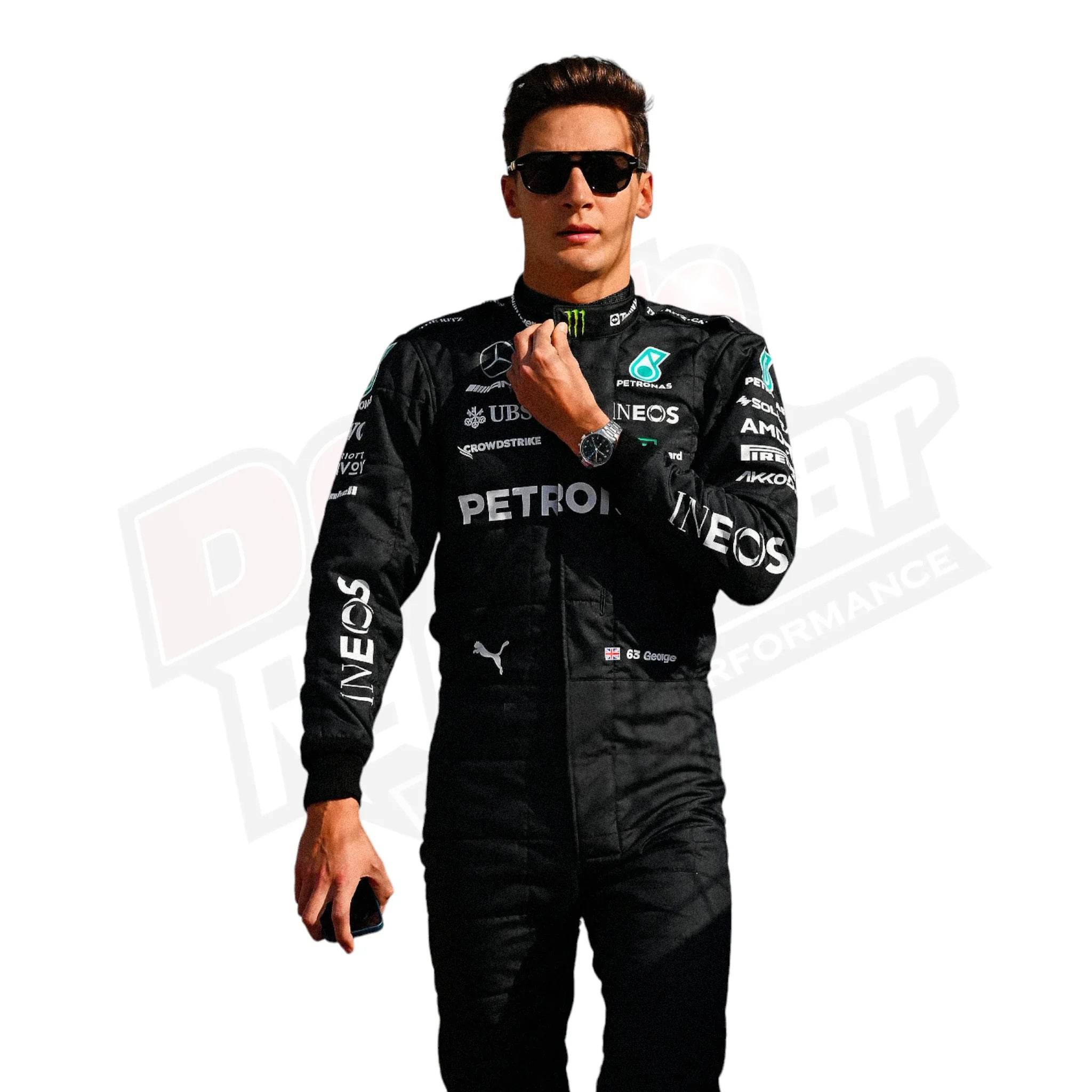 2023 george russell mercedes amg f1 race suit 2023 George Russell Mercedes AMG F1 Race Suit DASH RACEGEAR