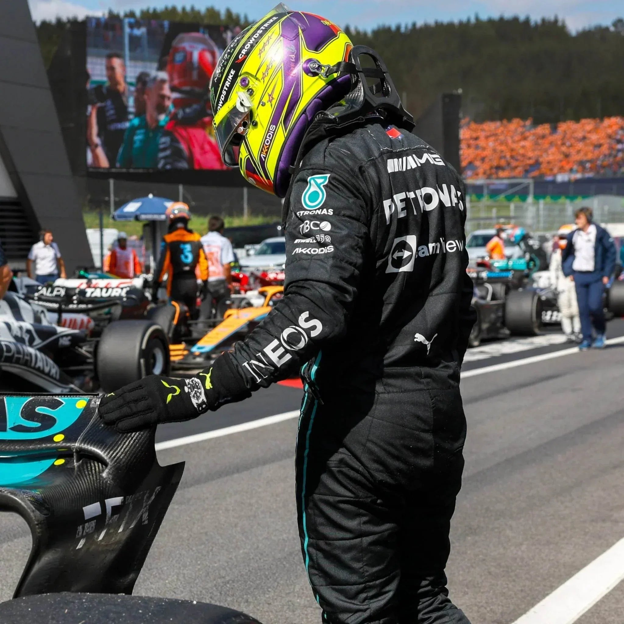 2022 lewis hamilton mercedes amg petronas f1 team replica race suit 2022 Lewis Hamilton Mercedes-AMG Petronas F1 Team Replica Race Suit DASH RACEGEAR