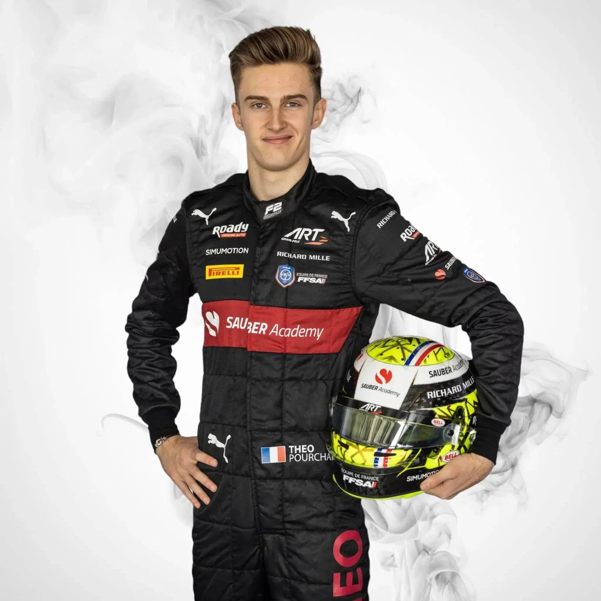 2023 Théo Pourchaire F2 Suit DASH RACEGEAR
