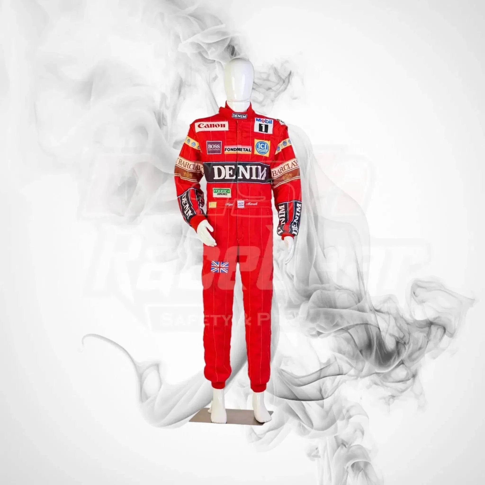 1988 canon williams stand 21 formula 1 nigel mansell’s race suit