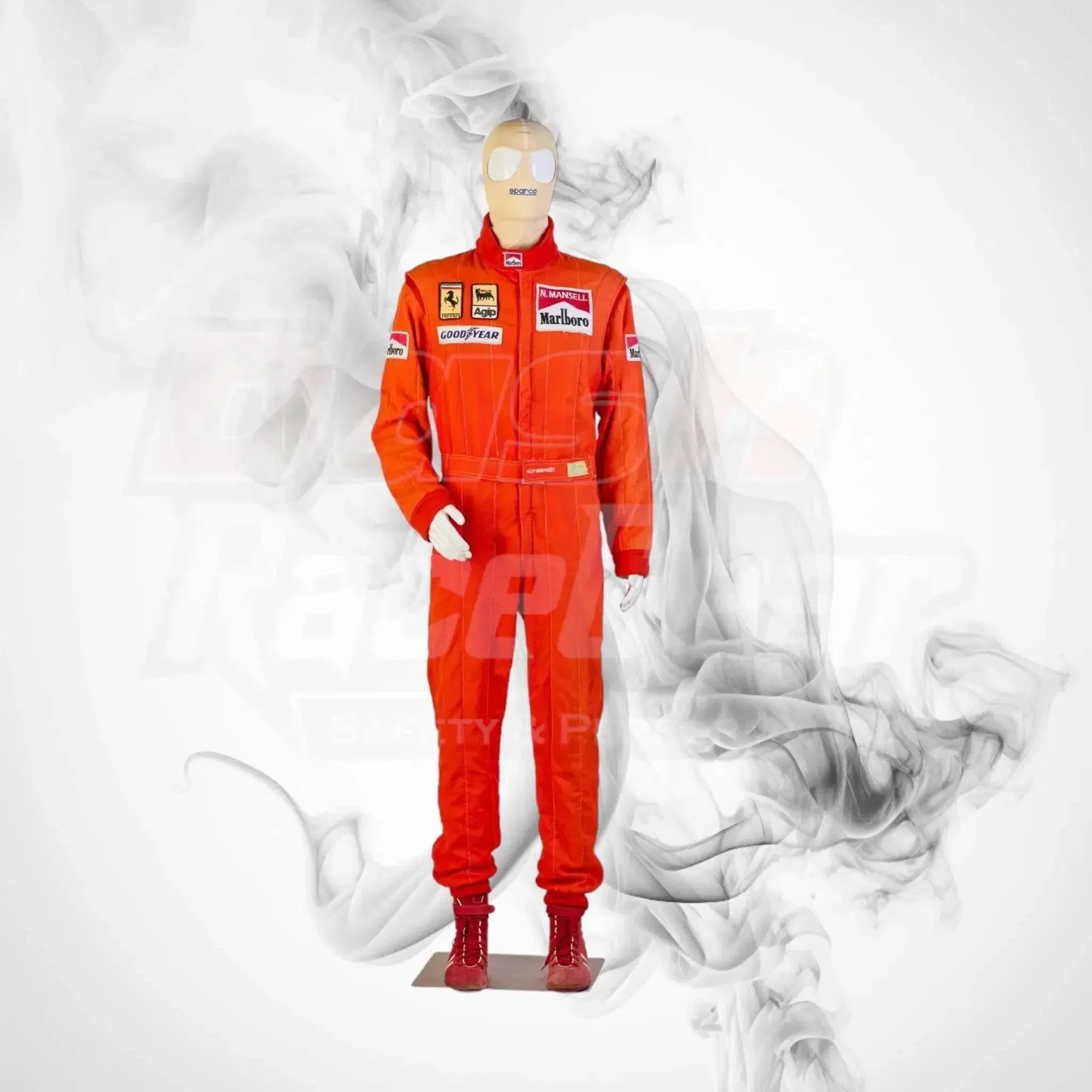 1989 scuderia ferrari stand 21 formula 1 nigel mansell’s race suit 1989 scuderia ferrari stand 21 formula 1 nigel mansell’s race suit