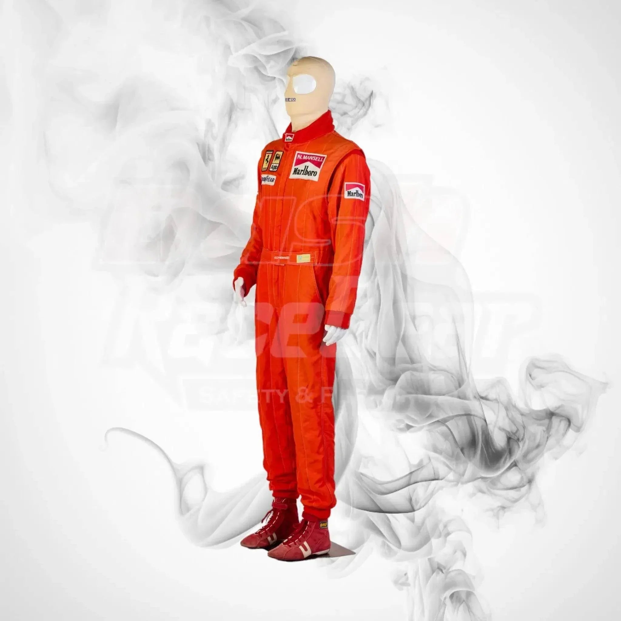 1989 scuderia ferrari stand 21 formula 1 nigel mansell’s race suit 1989 scuderia ferrari stand 21 formula 1 nigel mansell’s race suit
