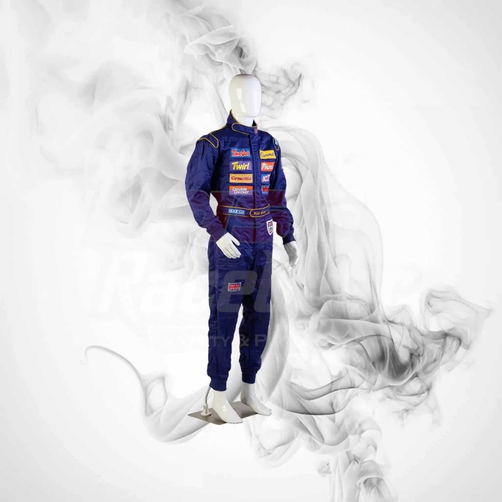 1995 ‘race the ace’ cadbury's chocolate sparco nigel mansell’s race suit