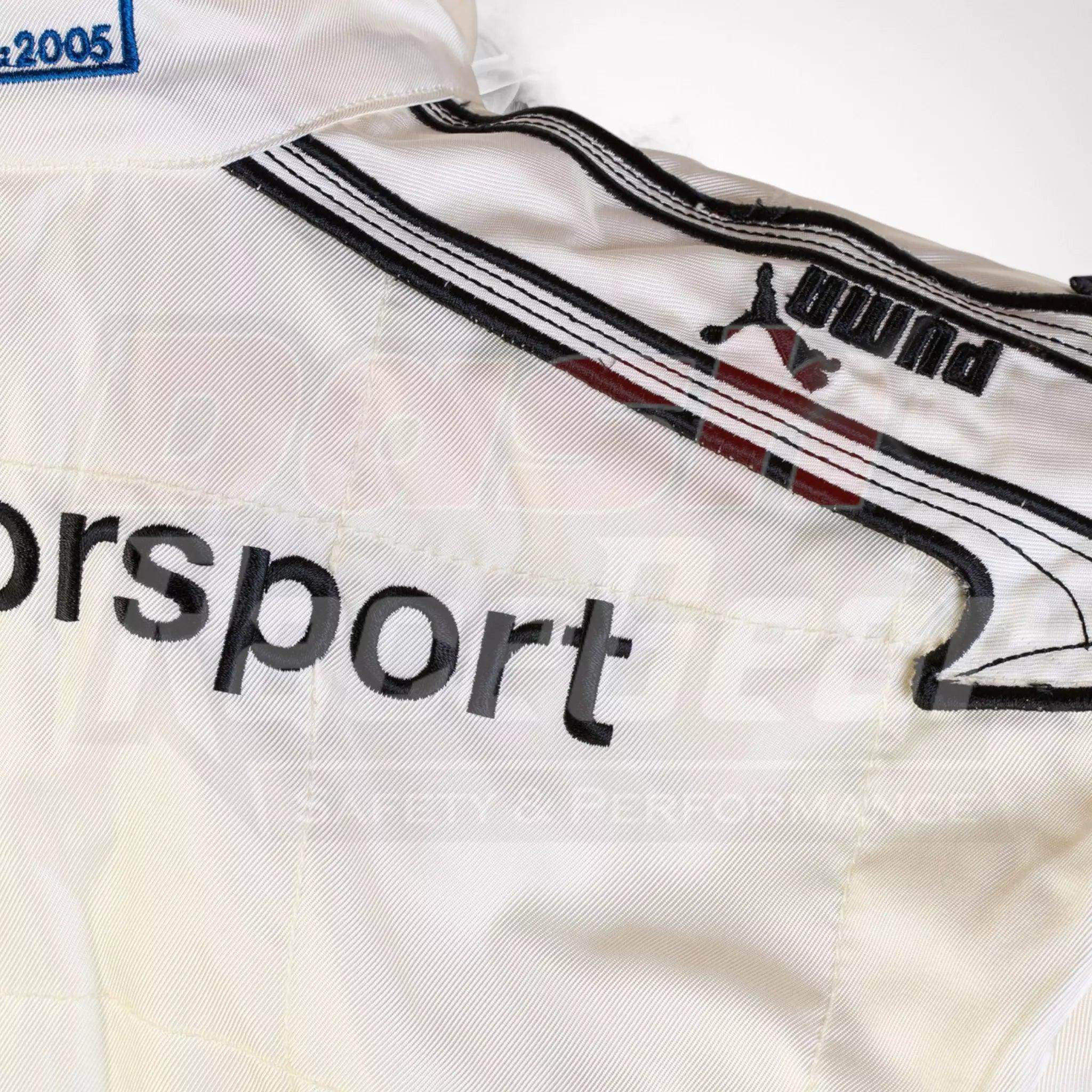 2005 bmw motorsport puma nigel mansell’s race suit 2005 bmw motorsport puma nigel mansell’s race suit
