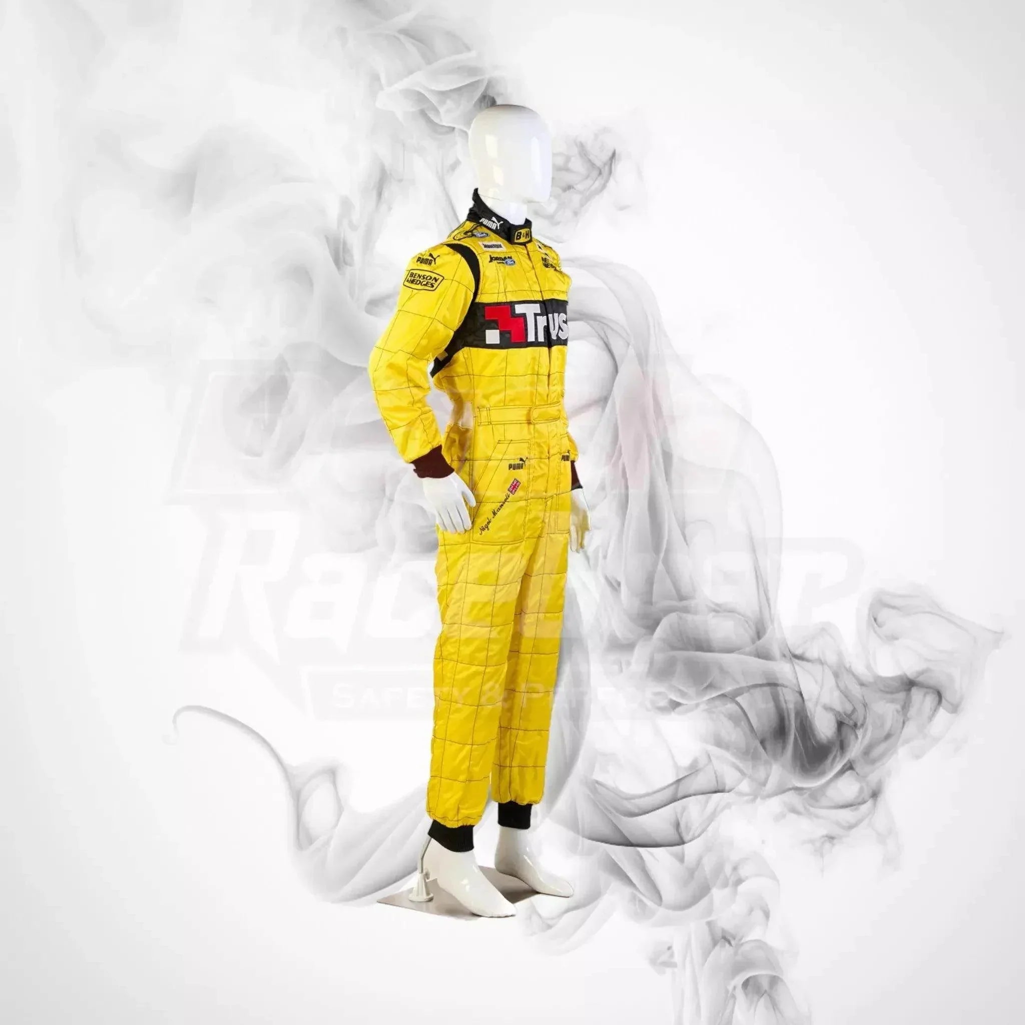 2004 jordan ford benson & hedges sparco formula 1 nigel mansell’s race suit 2004 jordan ford benson & hedges sparco formula 1 nigel mansell’s race suit