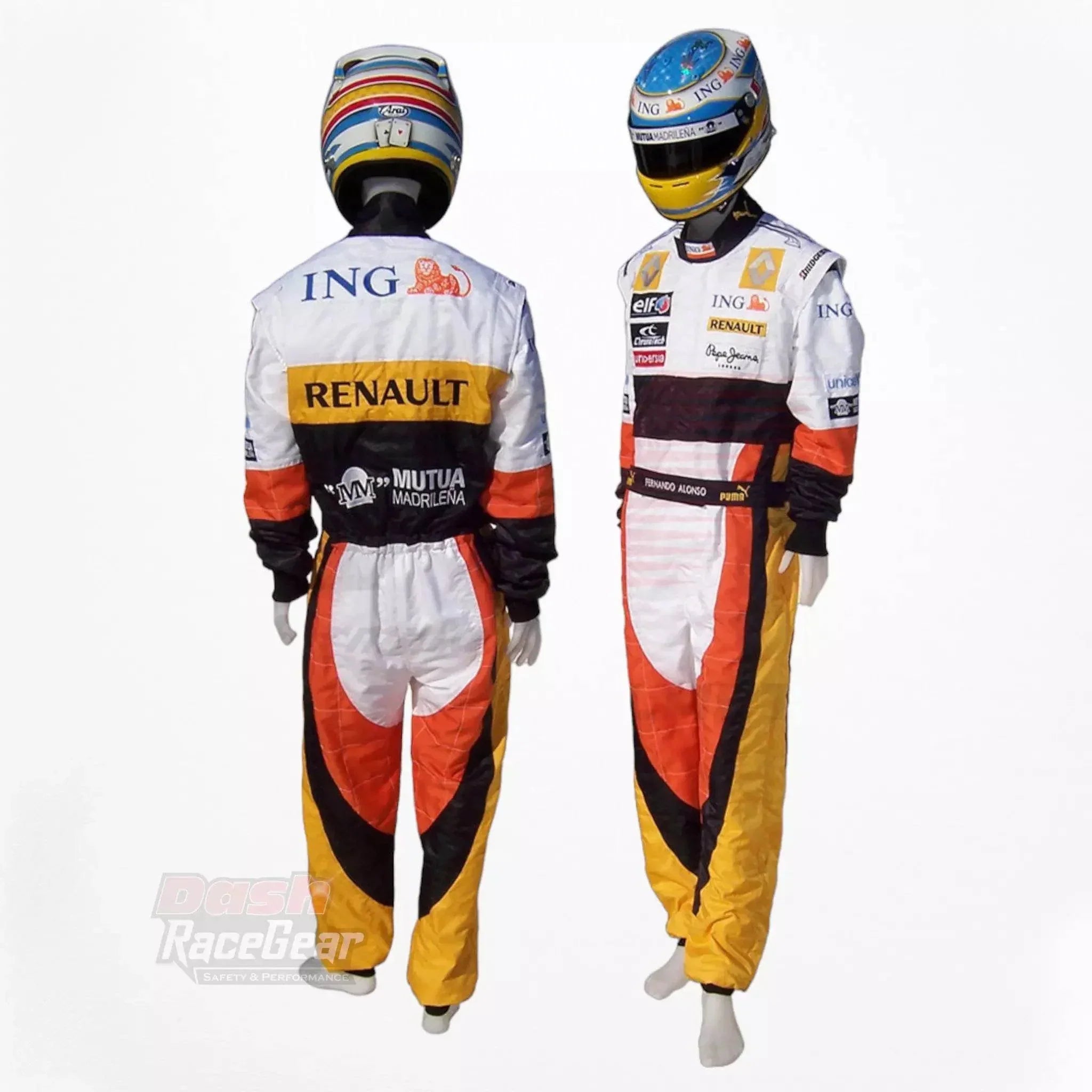 2008 Fernando Alonso Renault F1 Embroidered Racing Suit 2008 fernando alonso renault f1 embroidered racing suit